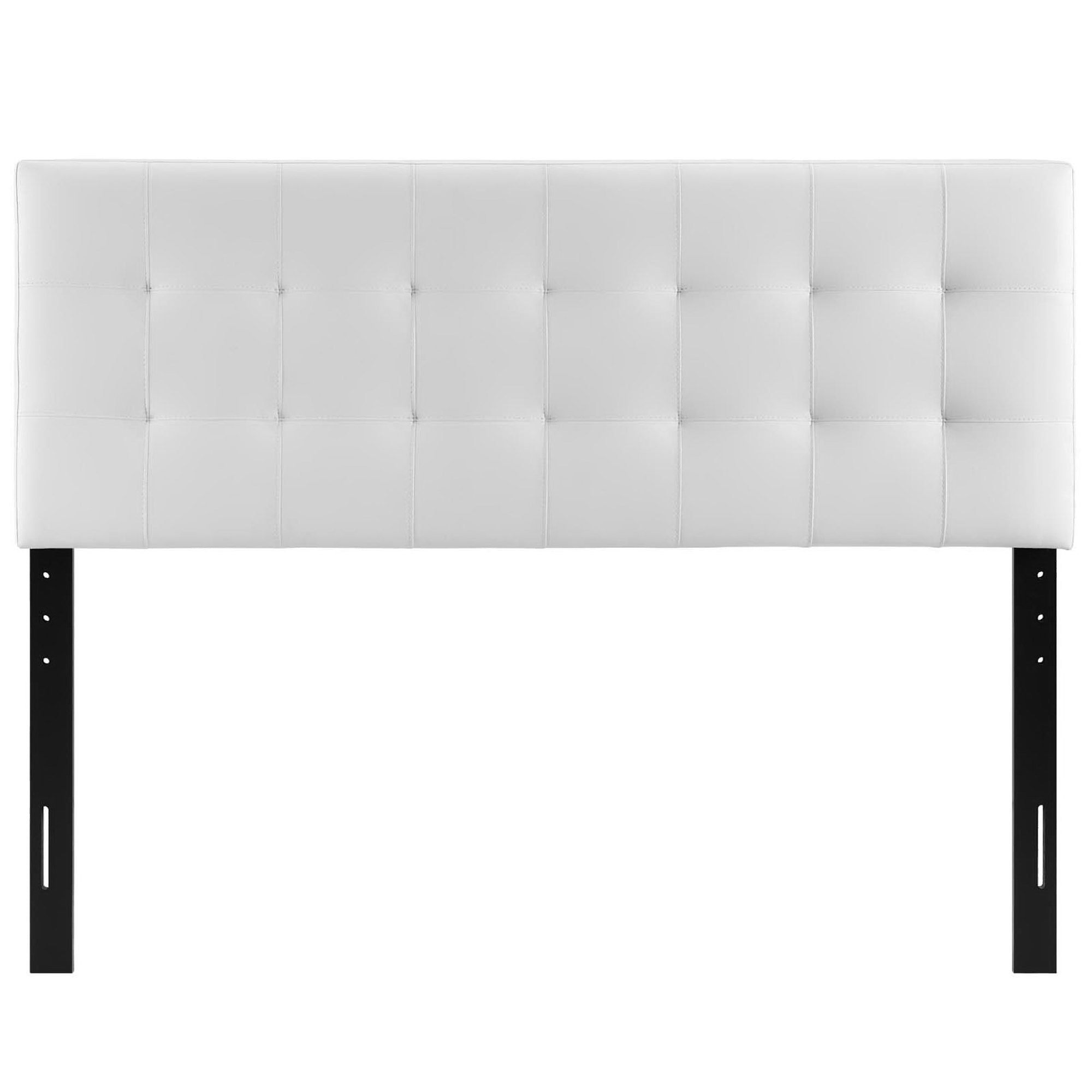 Lily Upholstered Vinyl Full Headboard, White