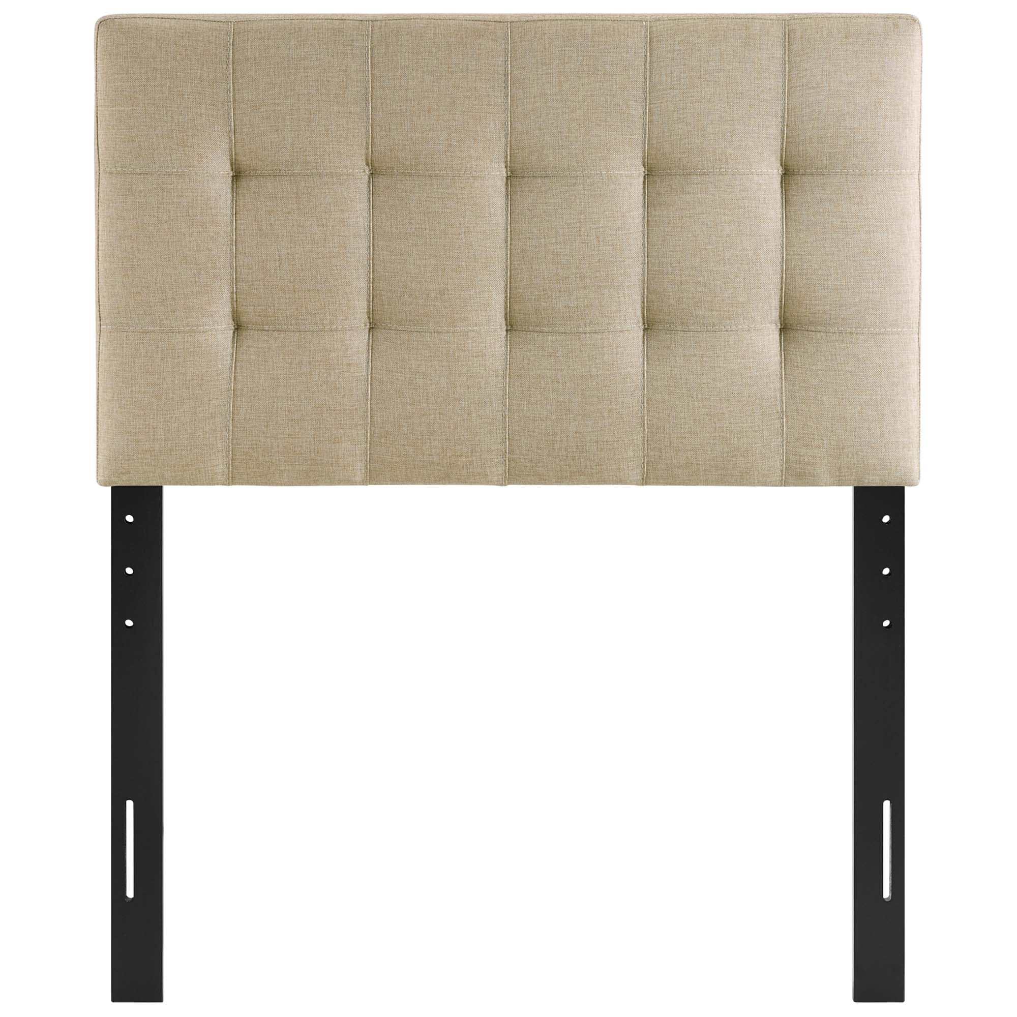 Lily Upholstered Fabric Twin Headboard, Beige