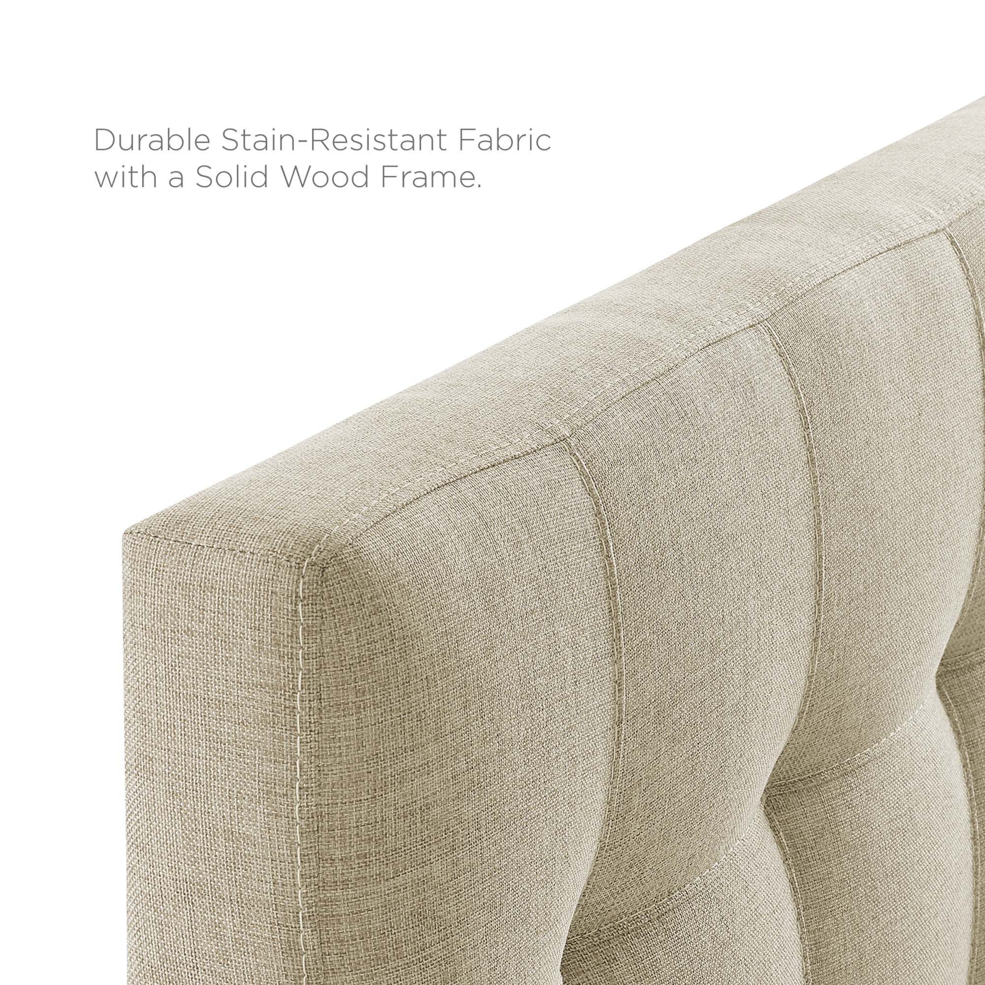 Lily Upholstered Fabric Twin Headboard, Beige