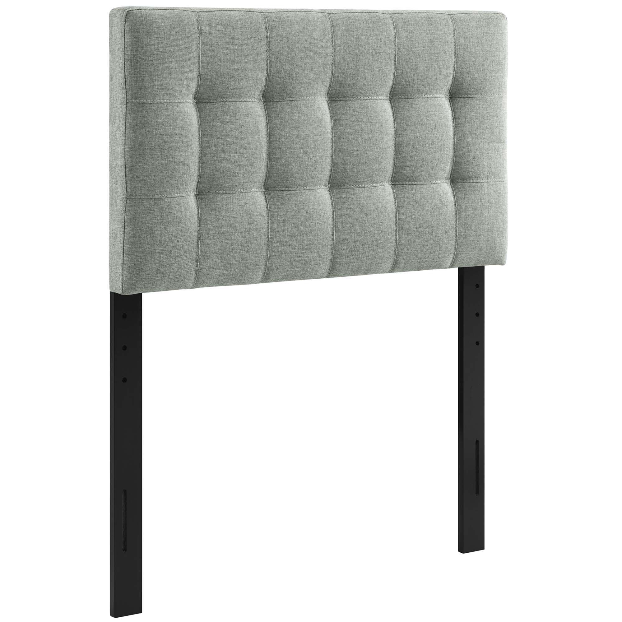 Lily Upholstered Fabric Twin Headboard, Gray