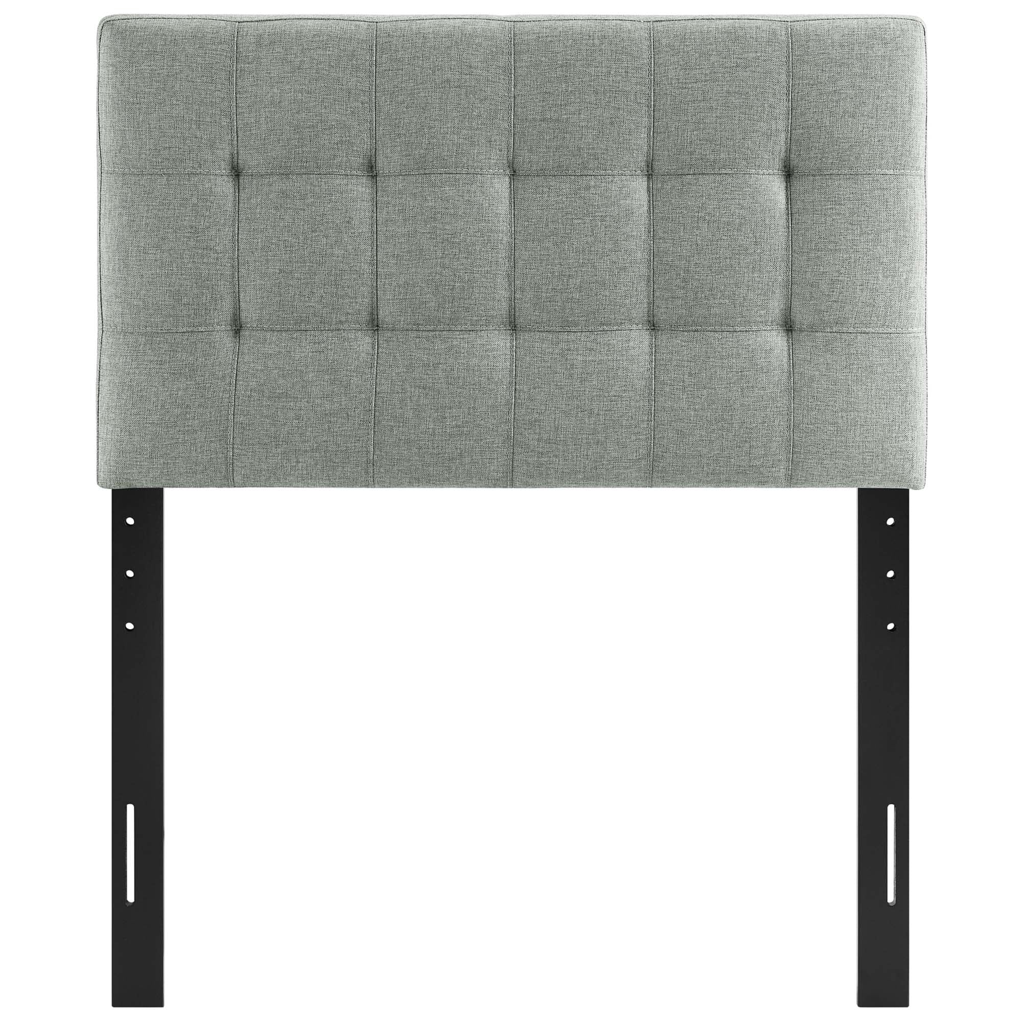 Lily Upholstered Fabric Twin Headboard, Gray