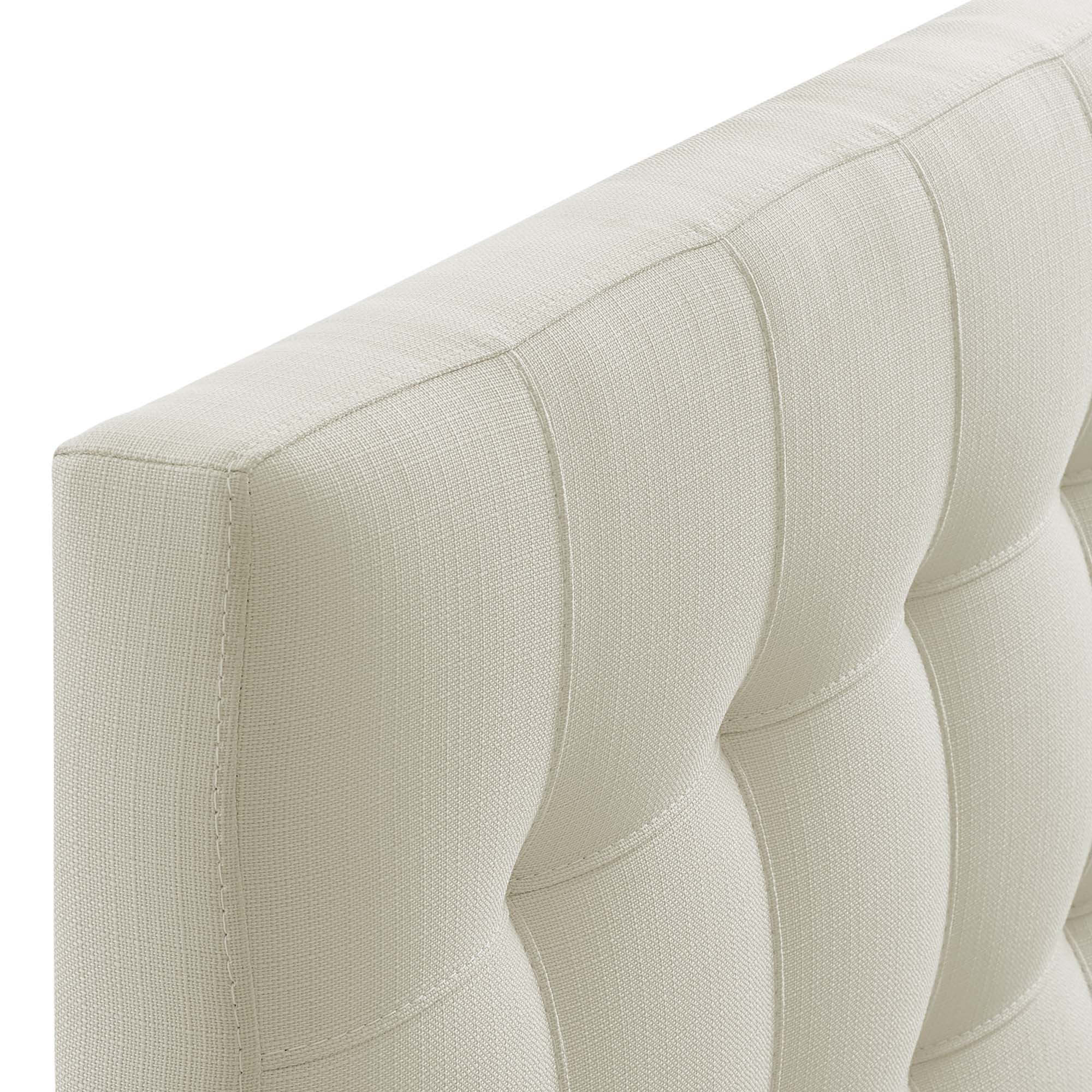 Lily Upholstered Fabric Twin Headboard, Ivory