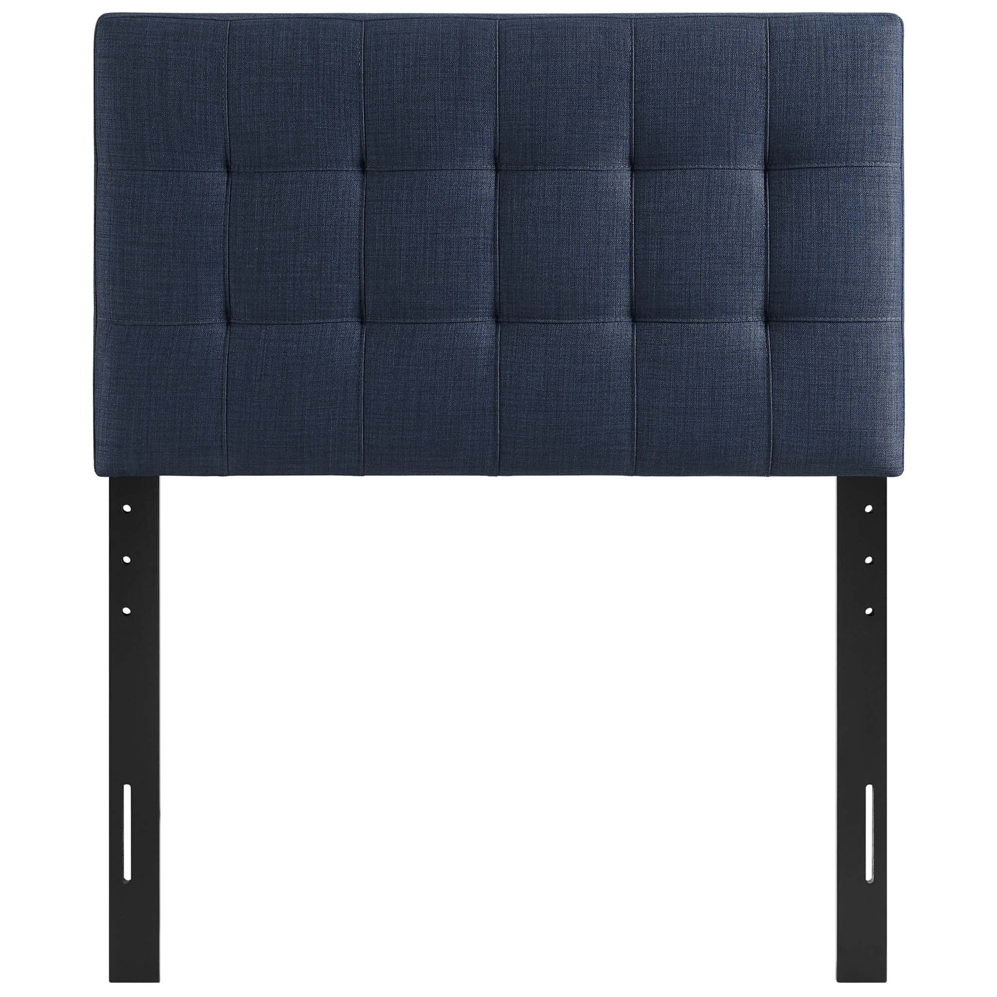 Lily Upholstered Fabric Twin Headboard, Navy