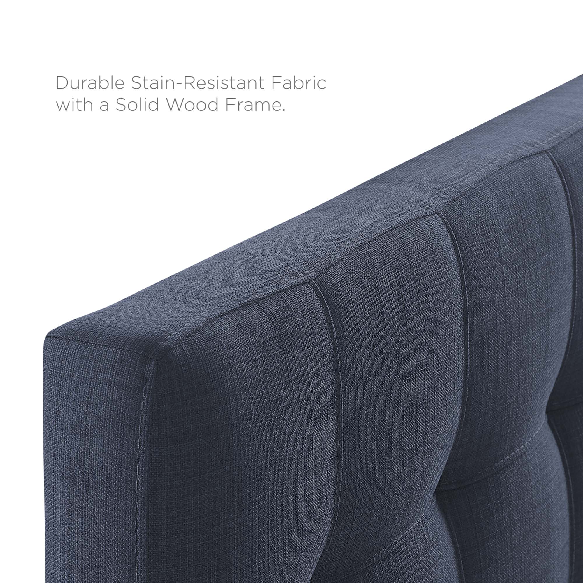 Lily Upholstered Fabric Twin Headboard, Navy