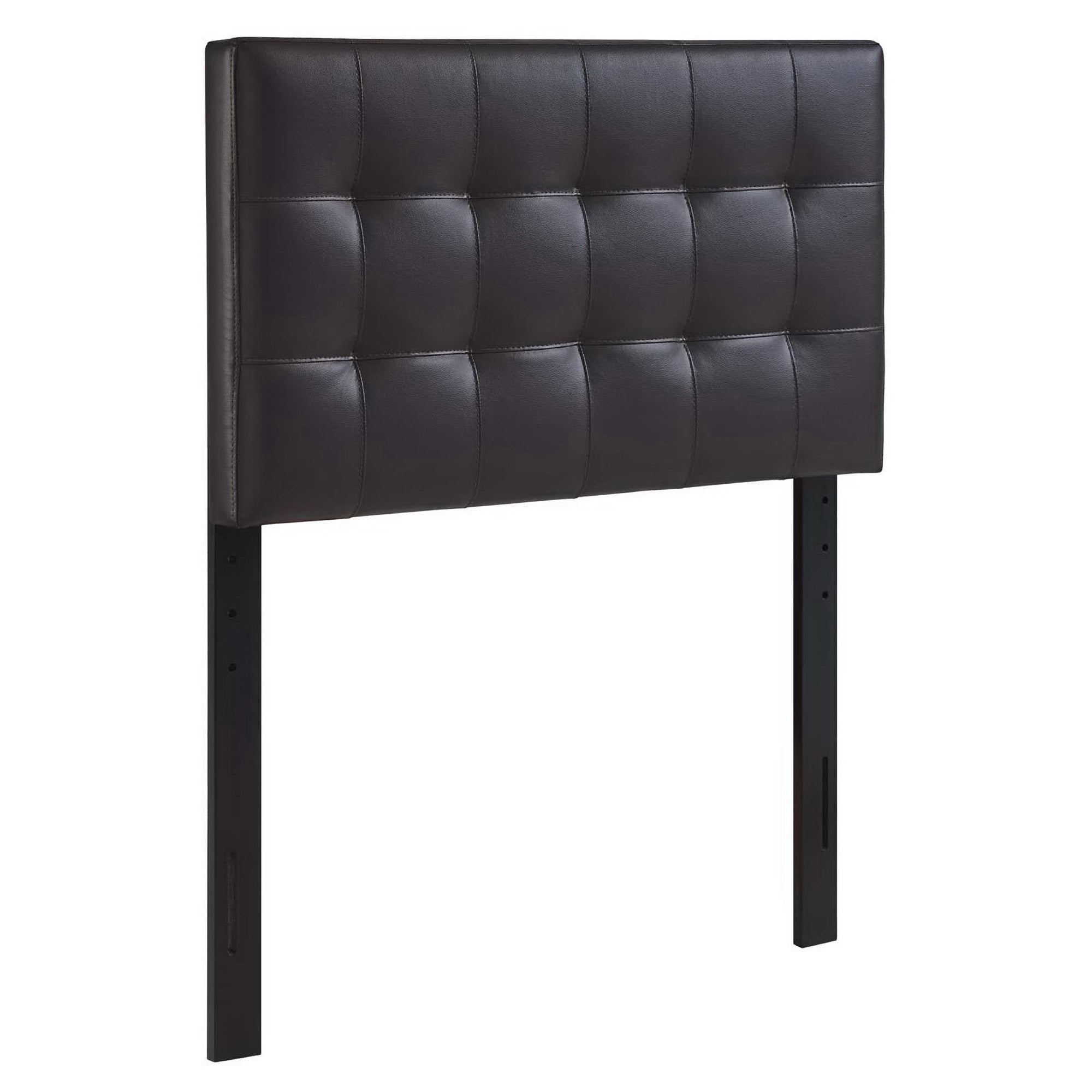 Lily Upholstered Vinyl Twin Headboard, Brown