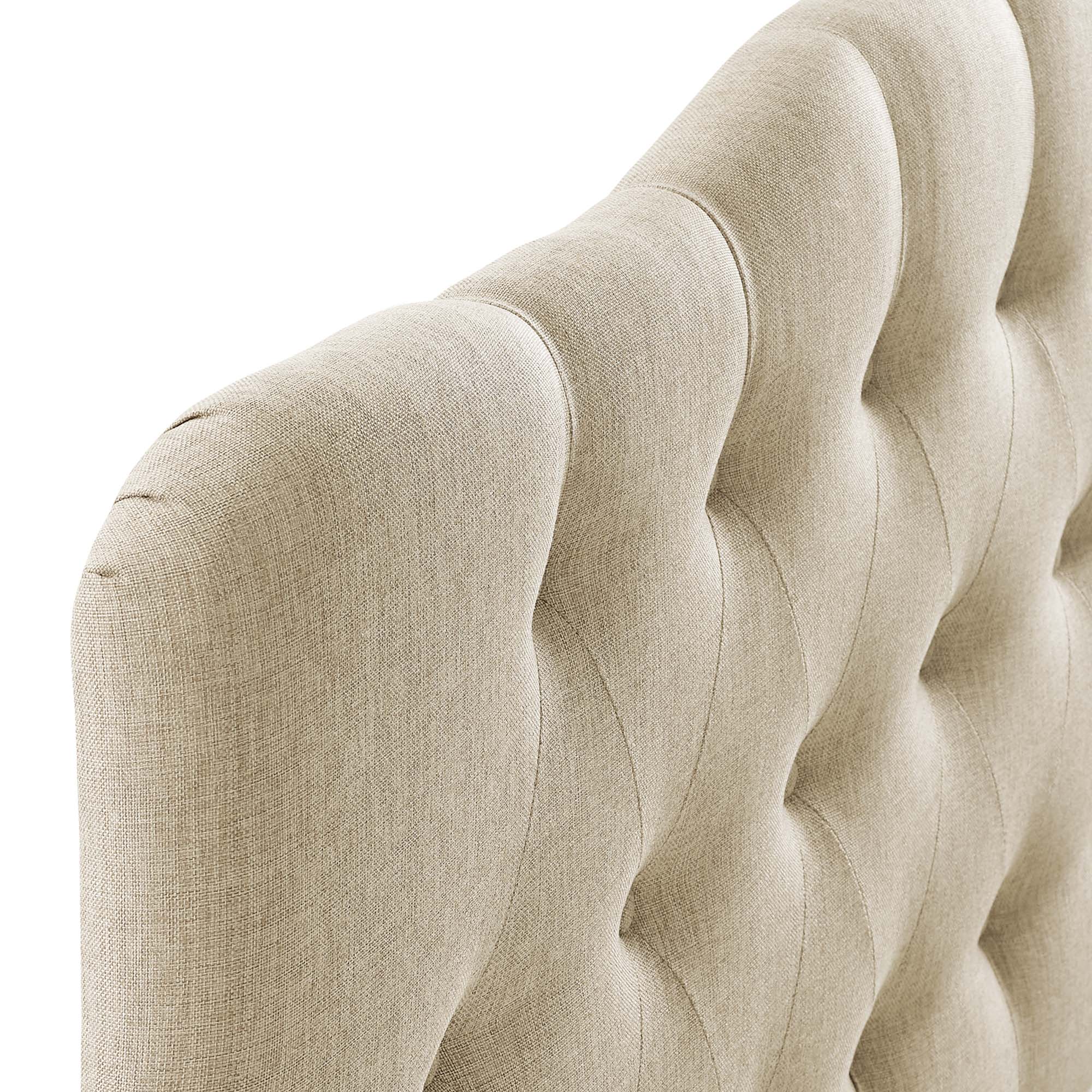 Annabel Upholstered Fabric Queen Headboard, Beige