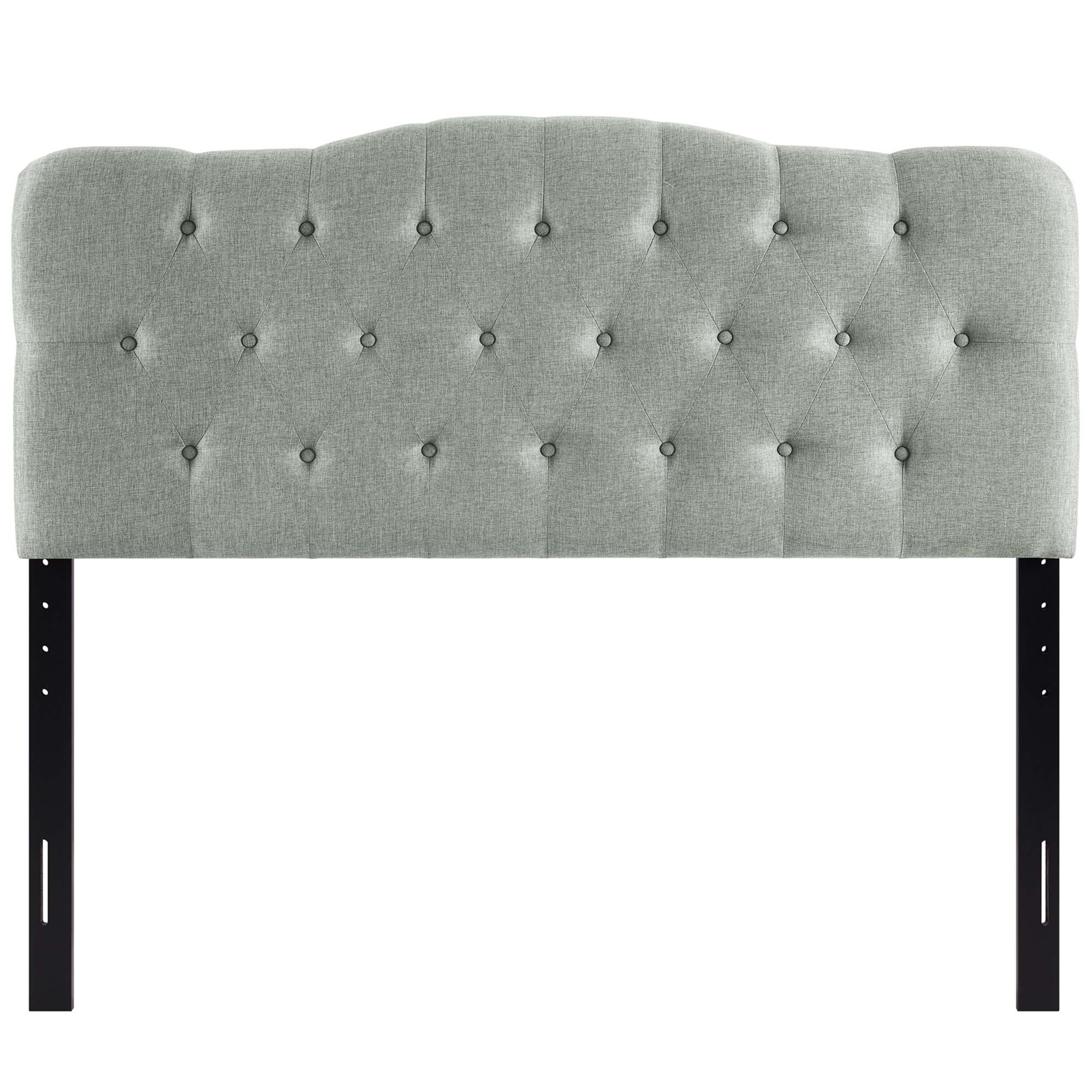 Annabel Upholstered Fabric Queen Headboard, Gray