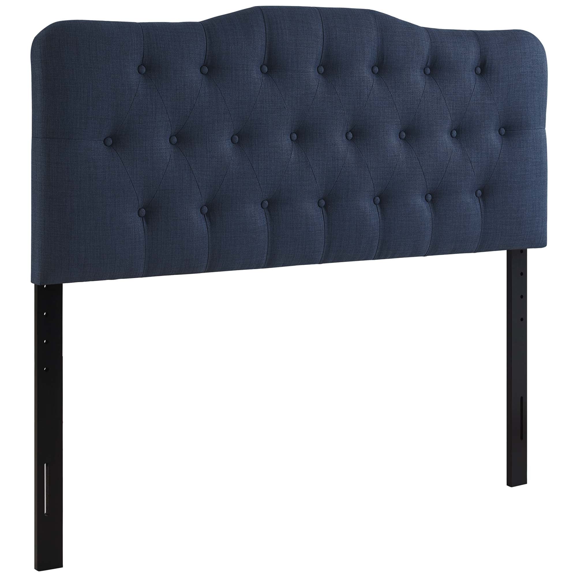 Annabel Upholstered Fabric Queen Headboard, Navy