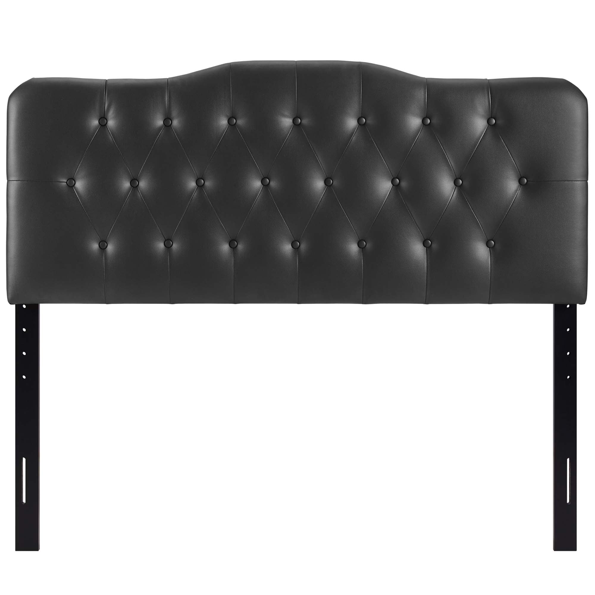 Annabel Upholstered Vinyl Queen Headboard, Black