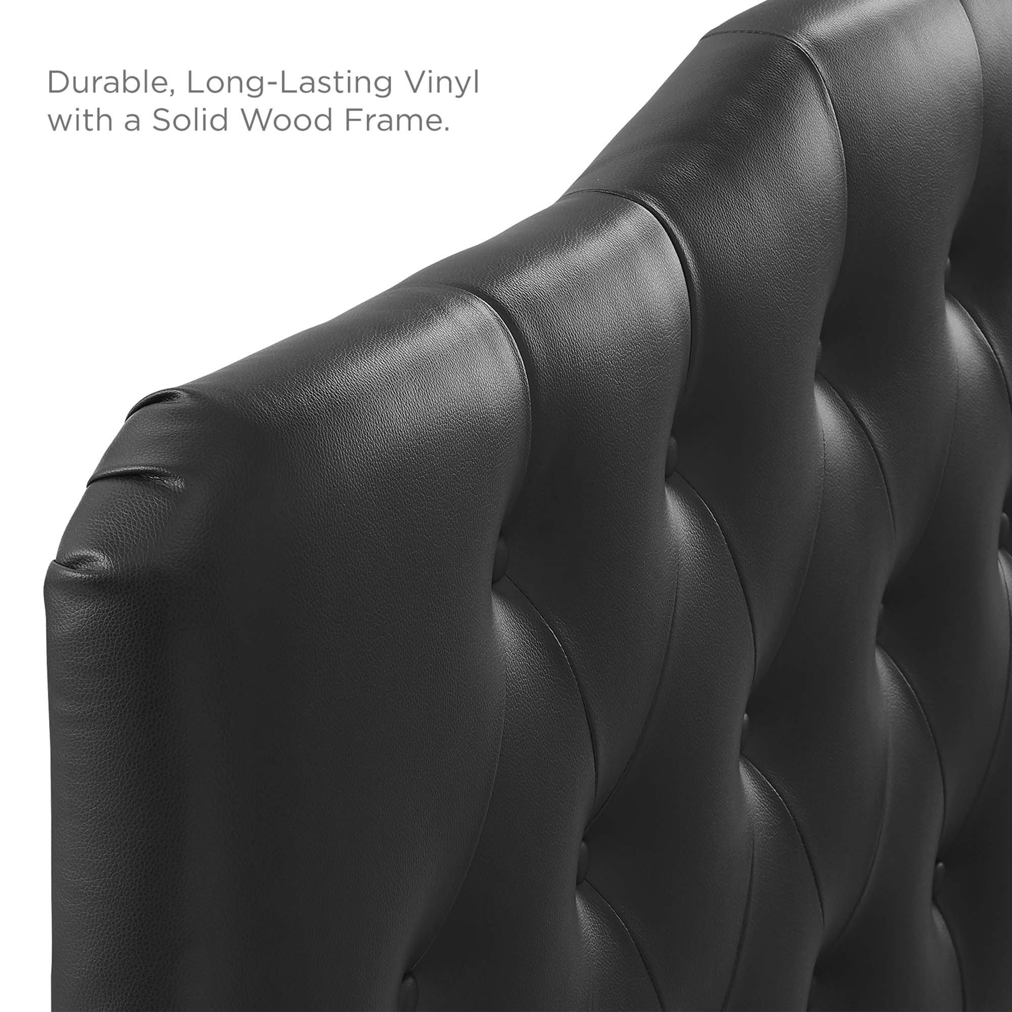 Annabel Upholstered Vinyl Queen Headboard, Black