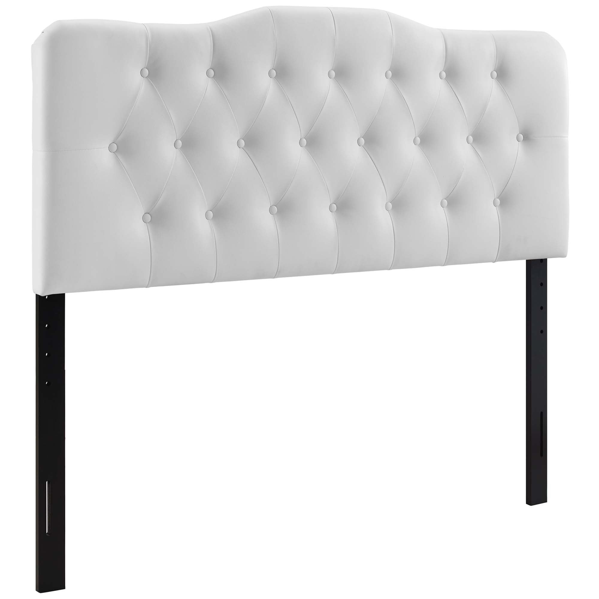 Annabel Upholstered Vinyl Queen Headboard, White