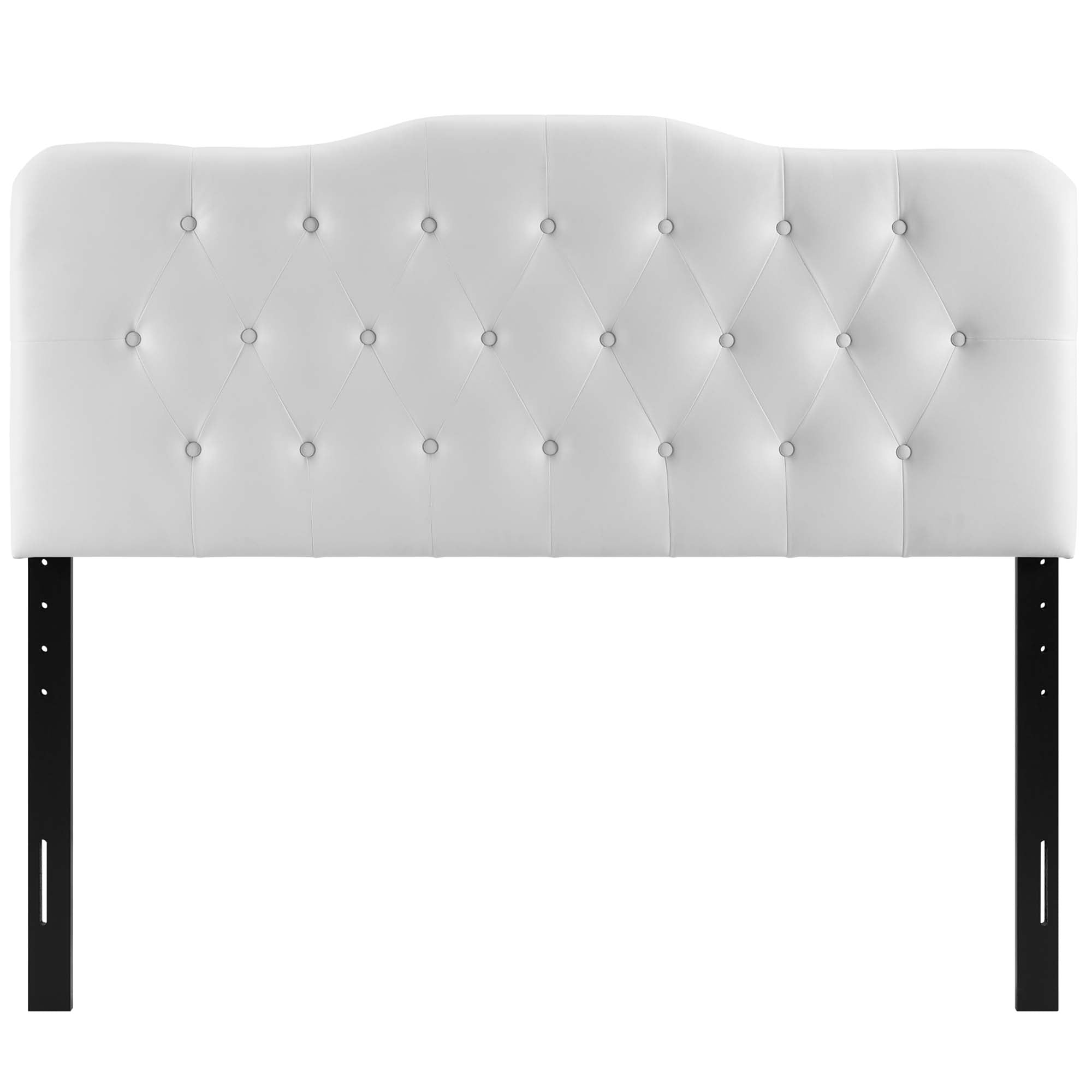 Annabel Upholstered Vinyl Queen Headboard, White