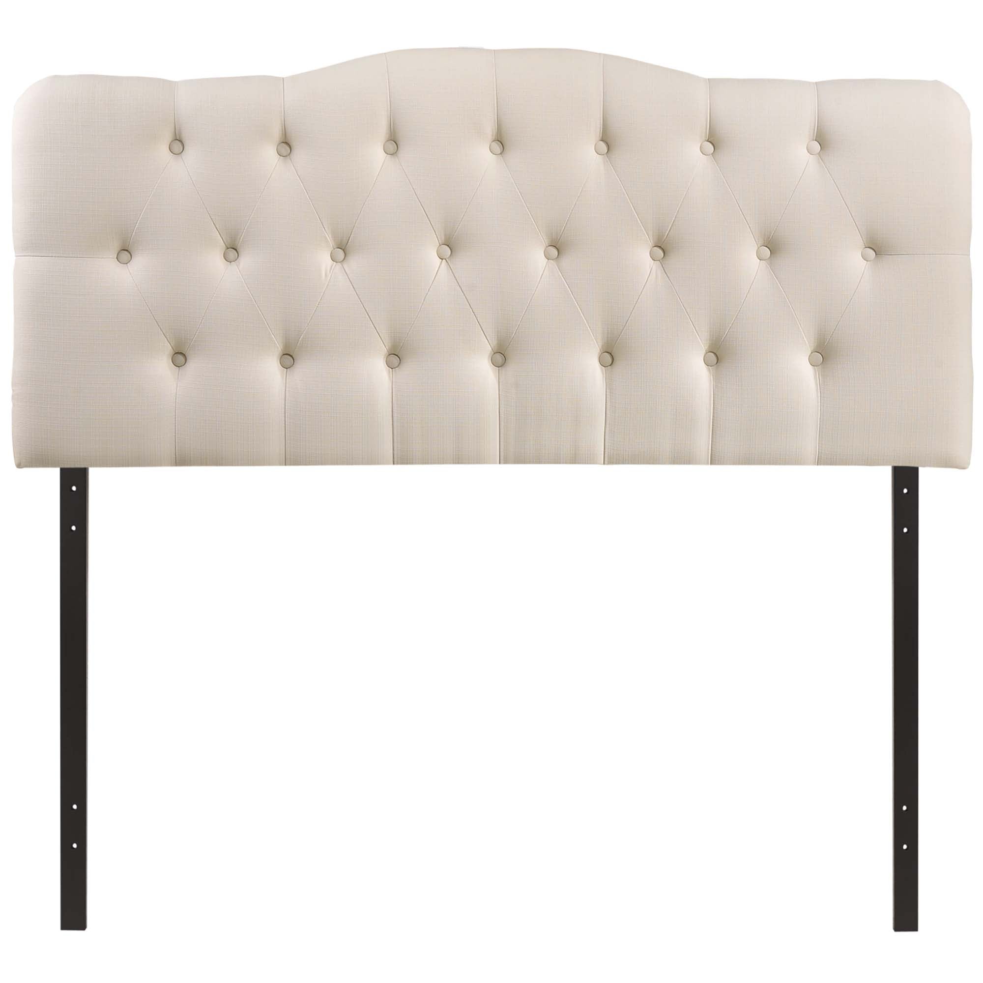 Annabel Upholstered Fabric Full Headboard, Ivory