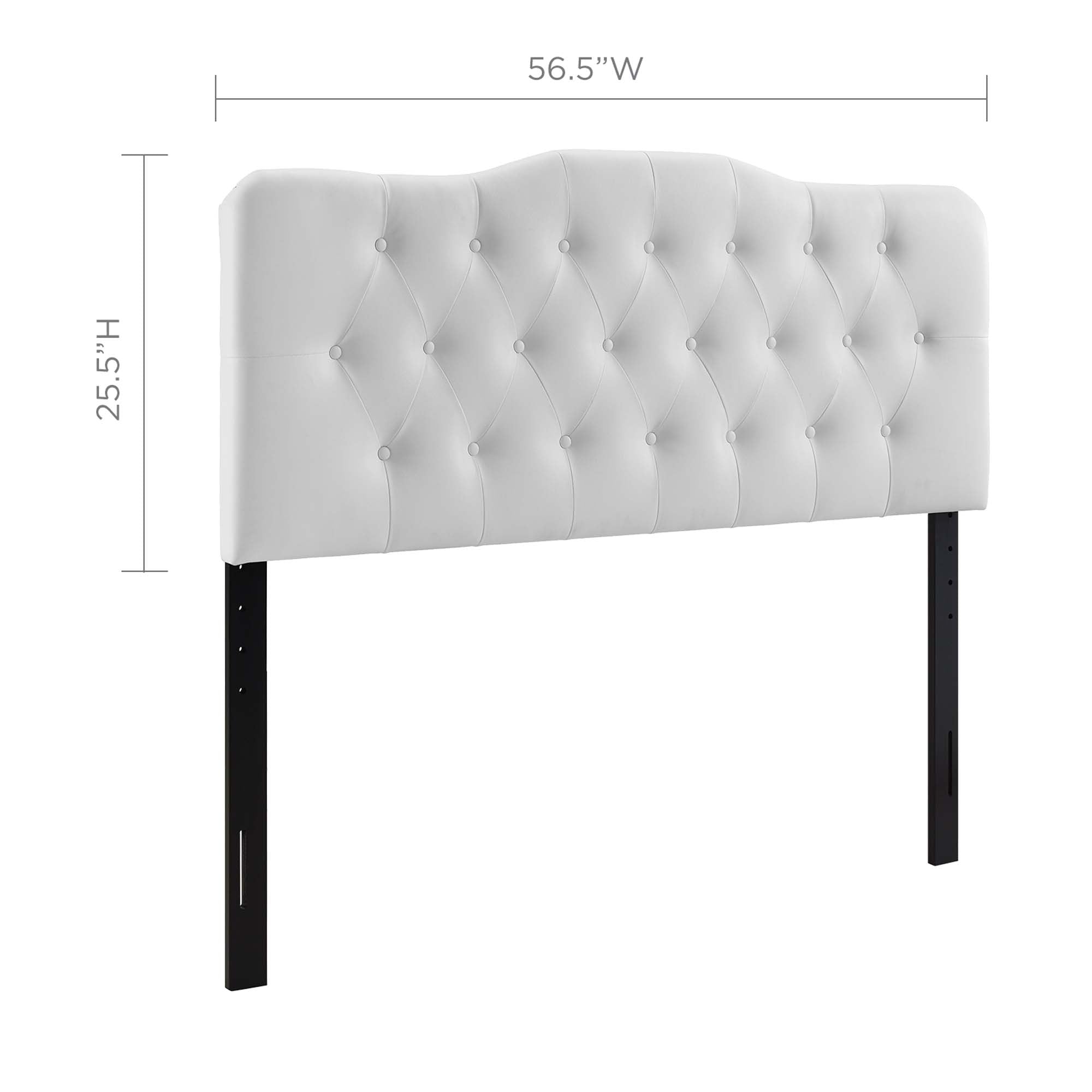 Annabel Upholstered Vinyl Full Headboard, White