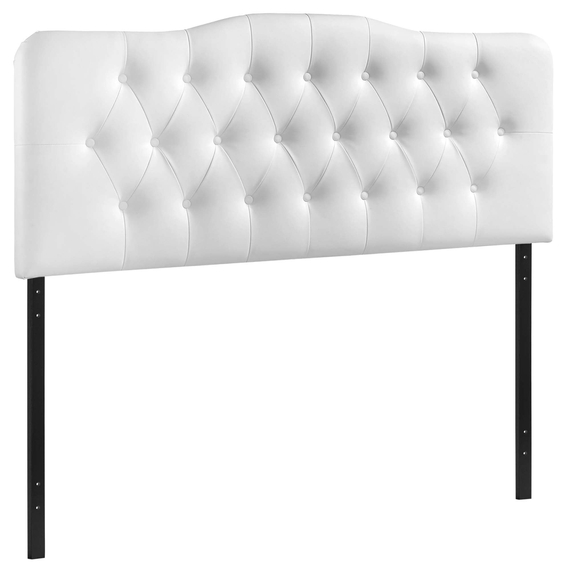 Annabel Upholstered Vinyl King Headboard, White