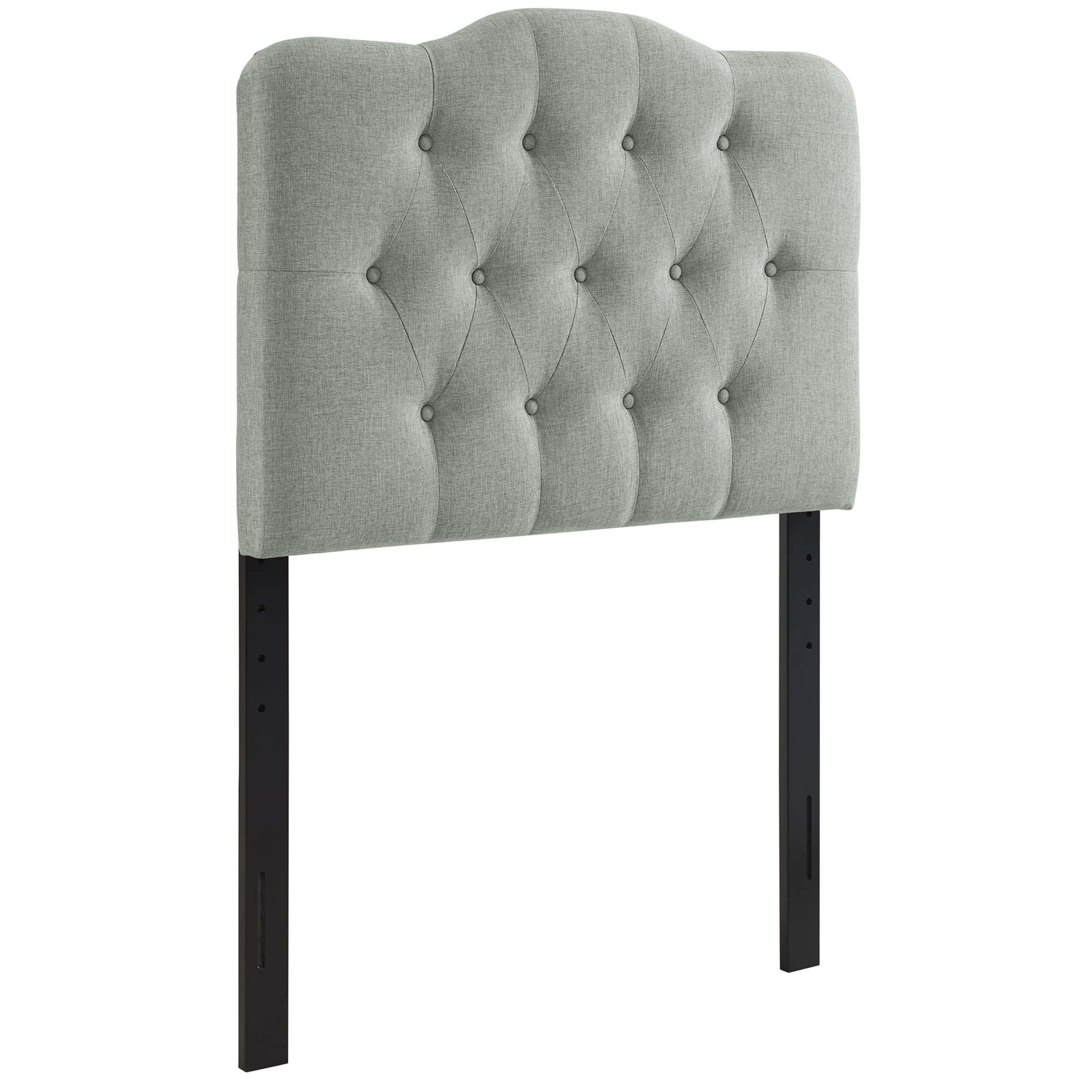 Annabel Upholstered Fabric Twin Headboard, Gray