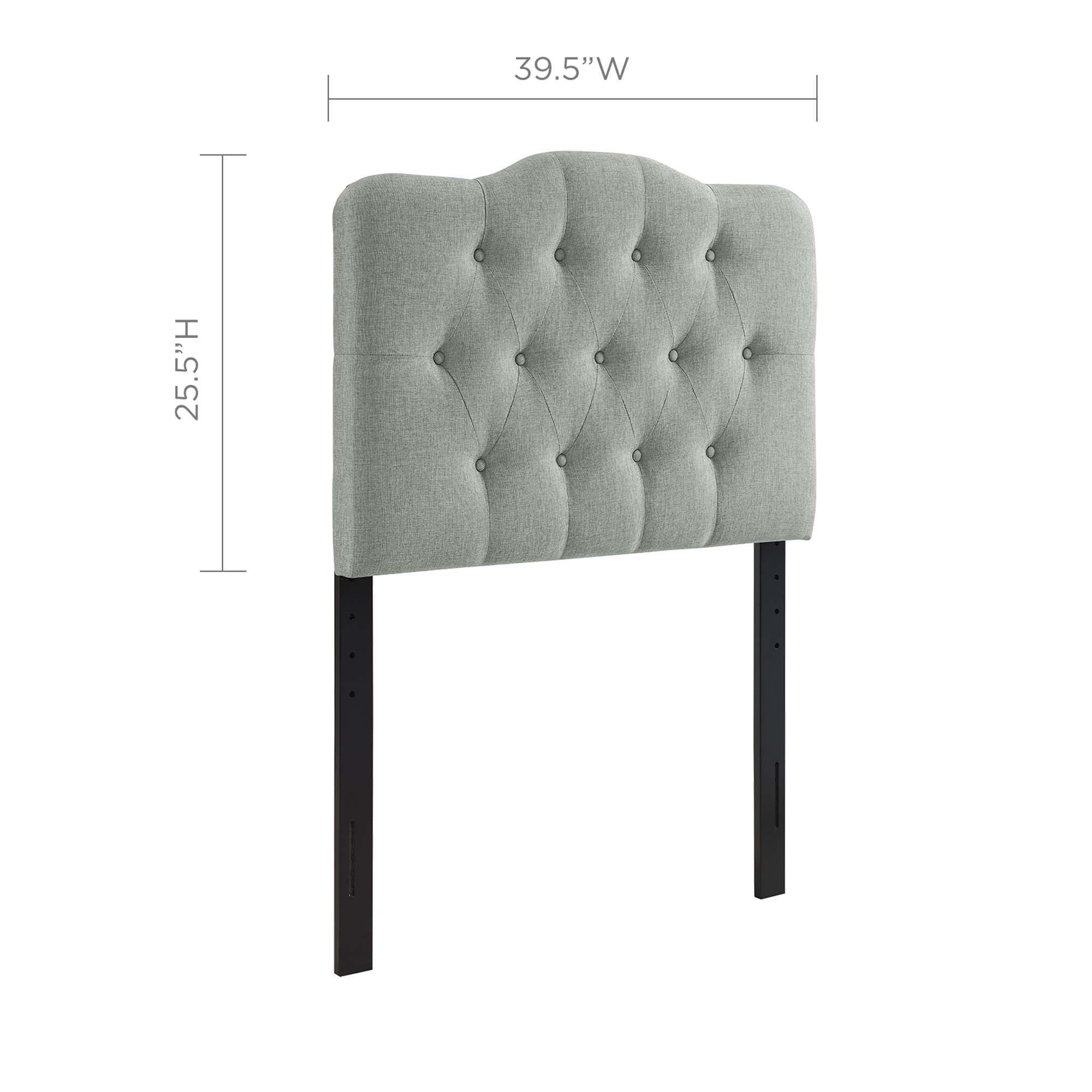 Annabel Upholstered Fabric Twin Headboard, Gray