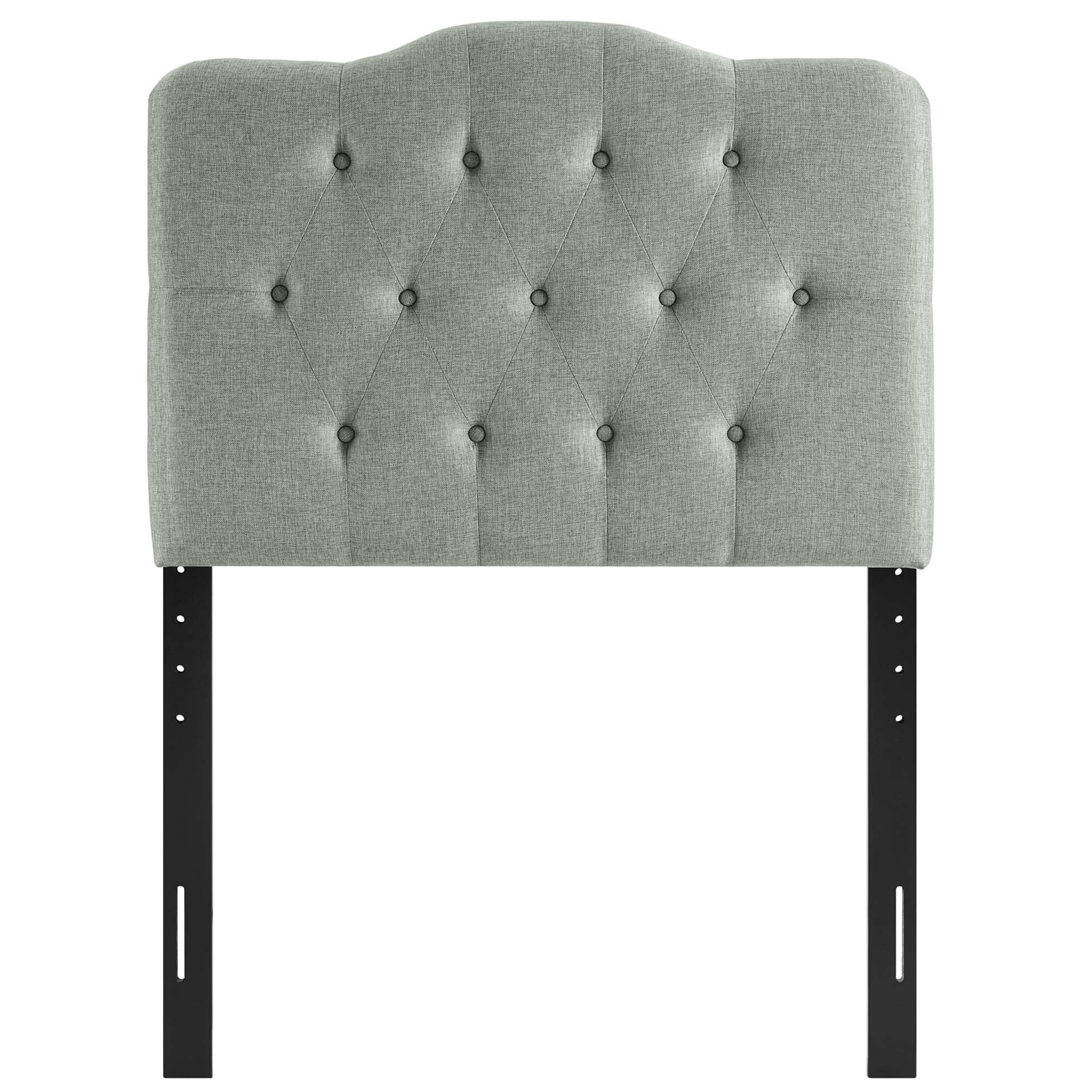 Annabel Upholstered Fabric Twin Headboard, Gray