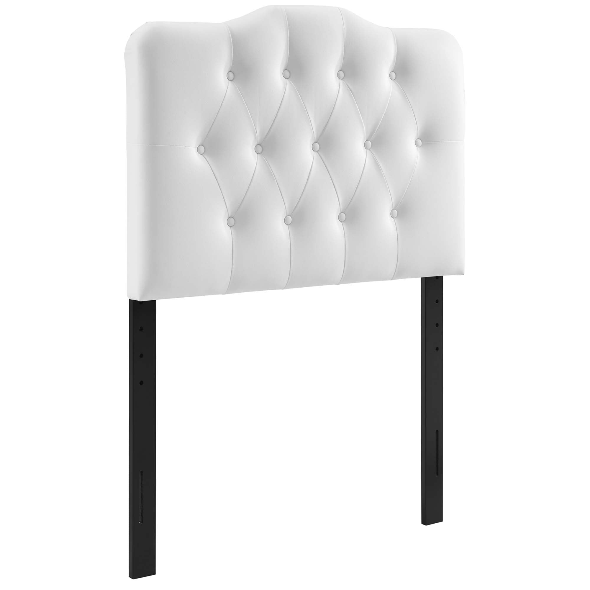 Annabel Upholstered Vinyl Twin Headboard, White