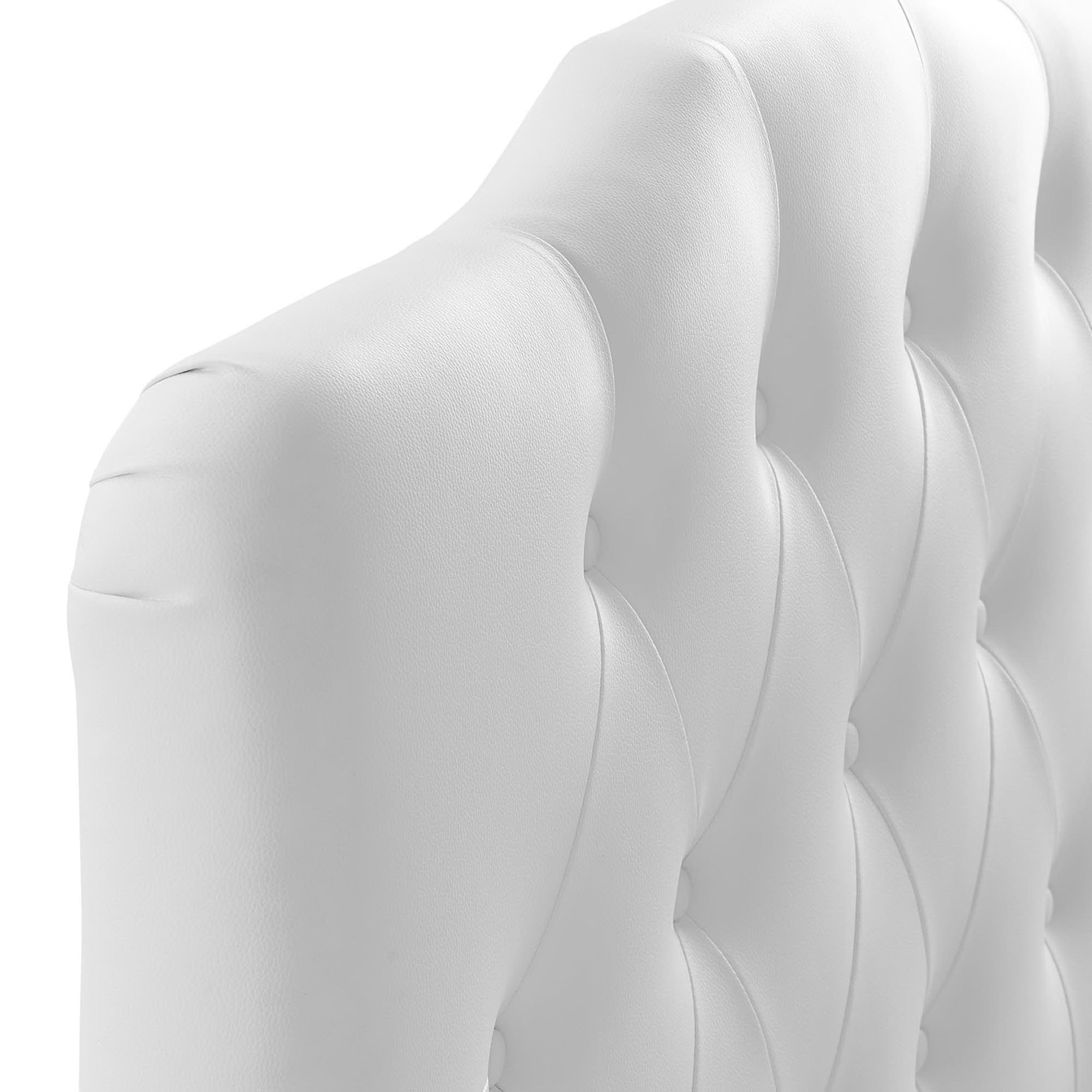 Annabel Upholstered Vinyl Twin Headboard, White