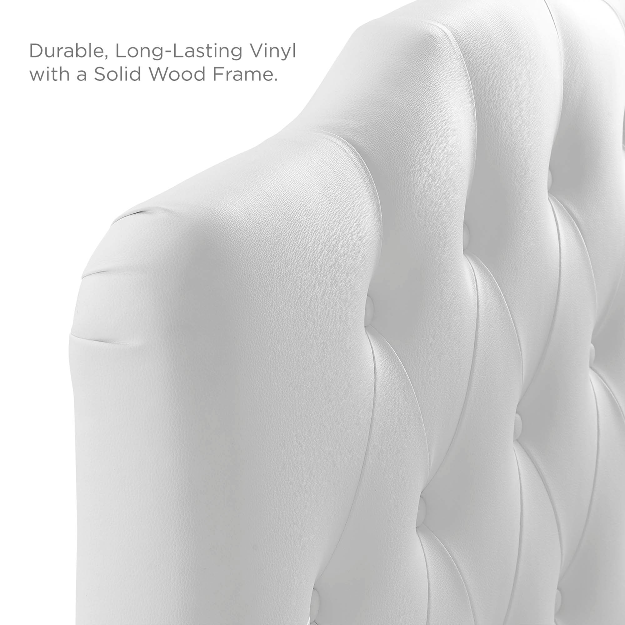 Annabel Upholstered Vinyl Twin Headboard, White