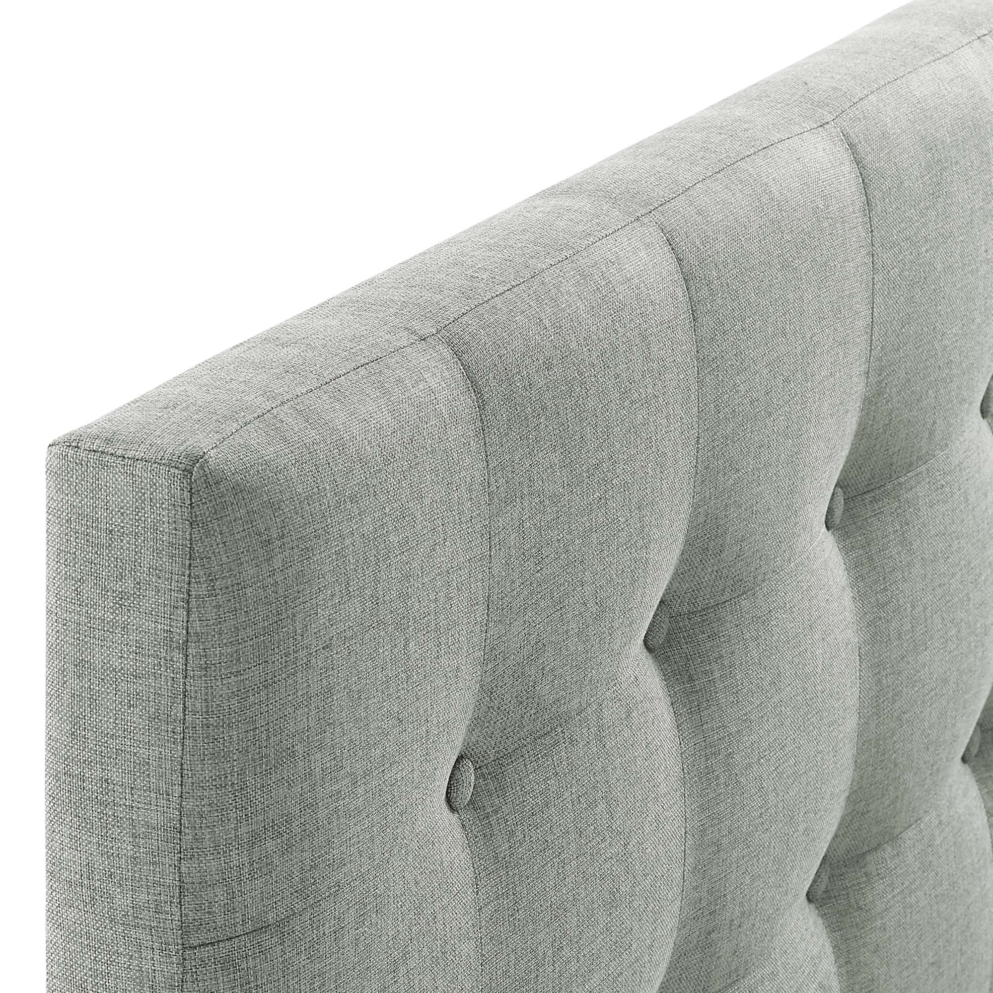 Emily Upholstered Fabric Queen Headboard, Gray