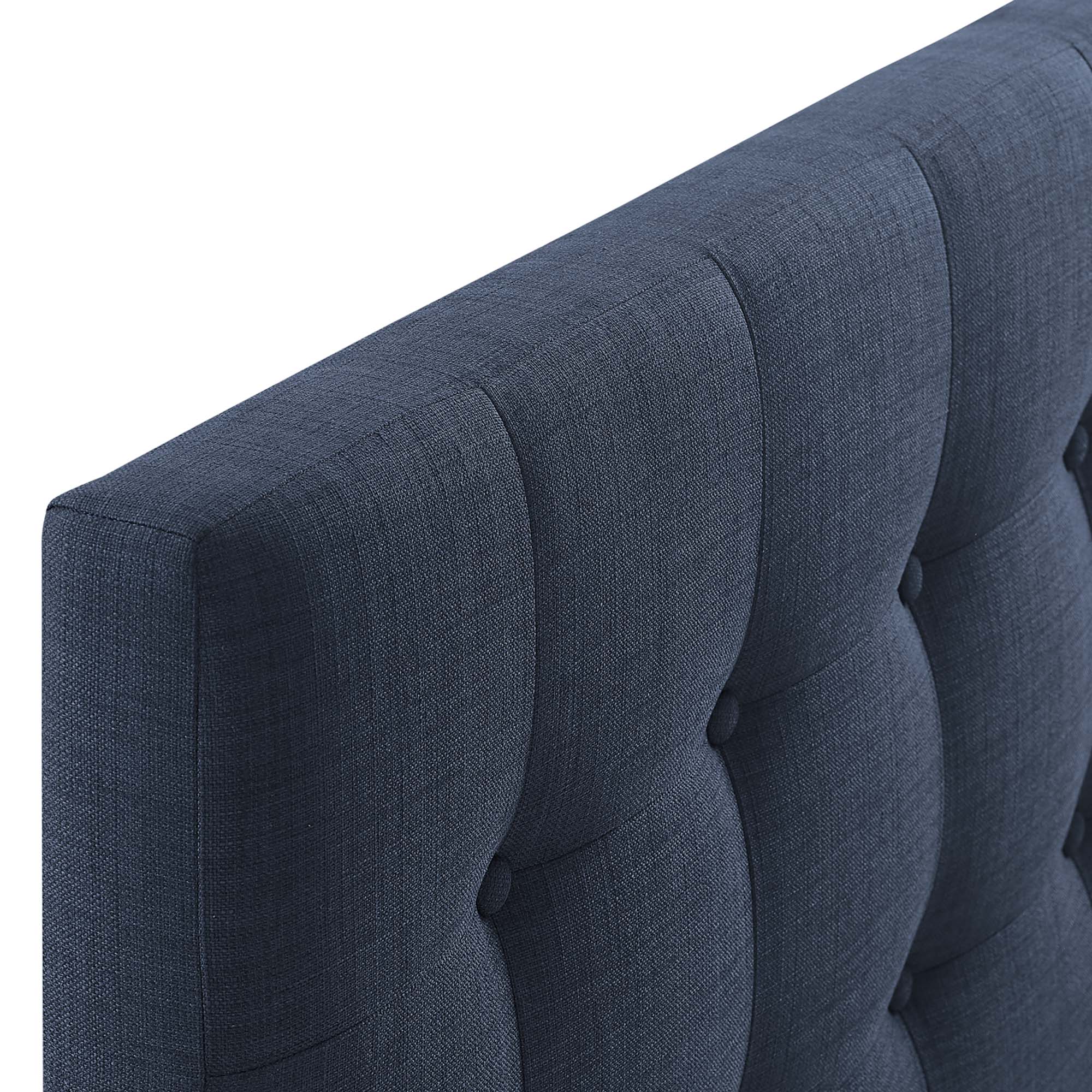 Emily Upholstered Fabric Full Headboard, Navy