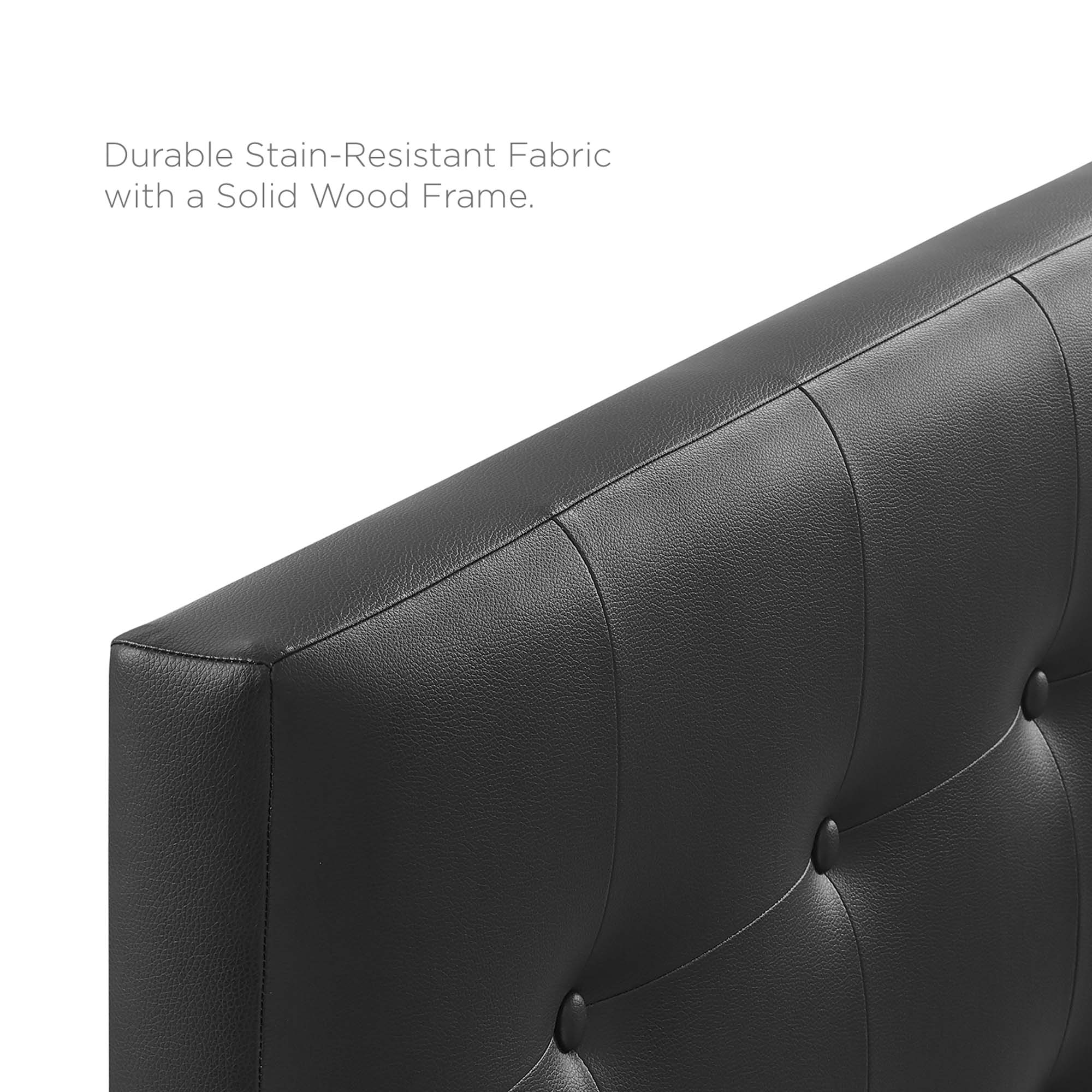Emily Upholstered Vinyl Full Headboard, Black