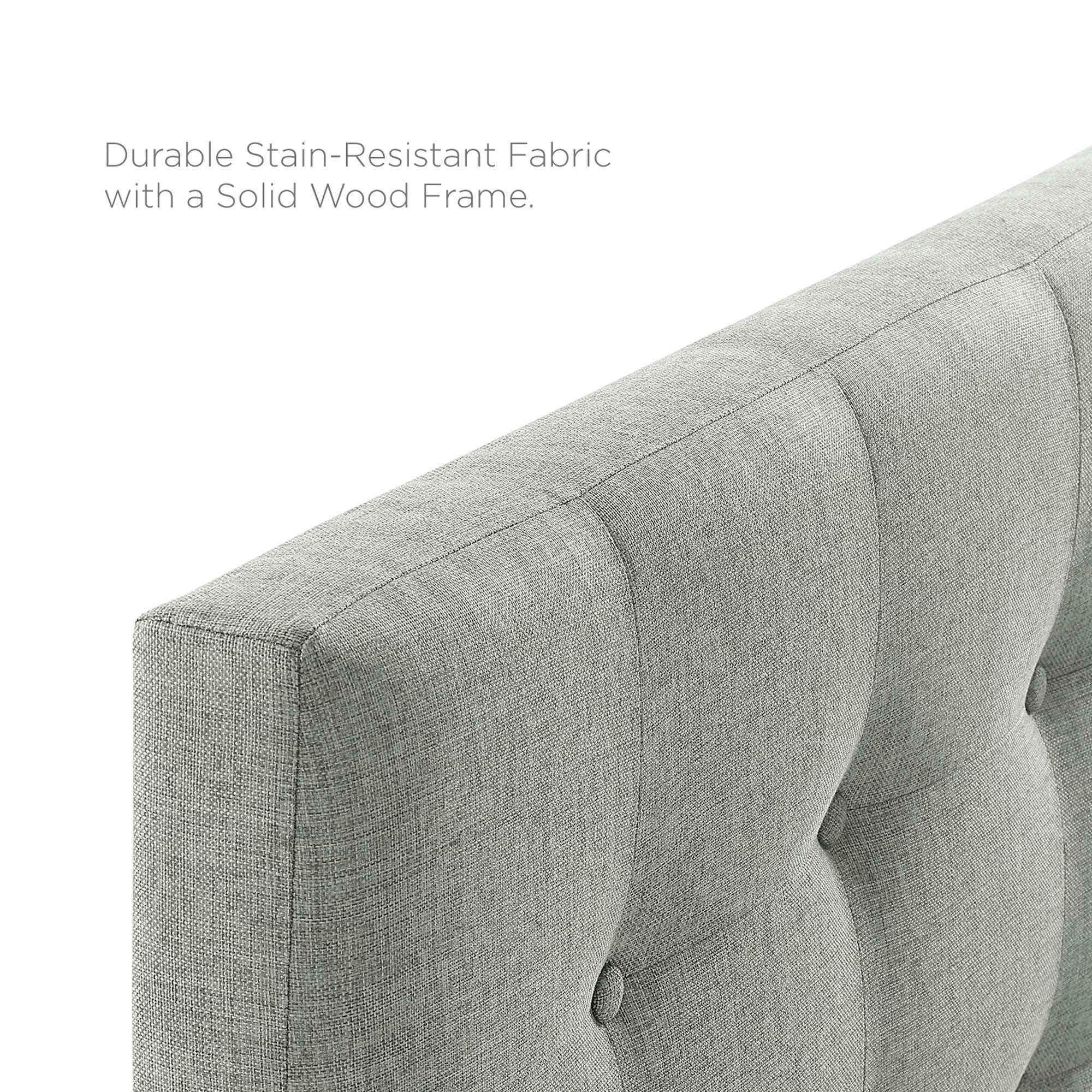 Emily Upholstered Fabric King Headboard, Gray