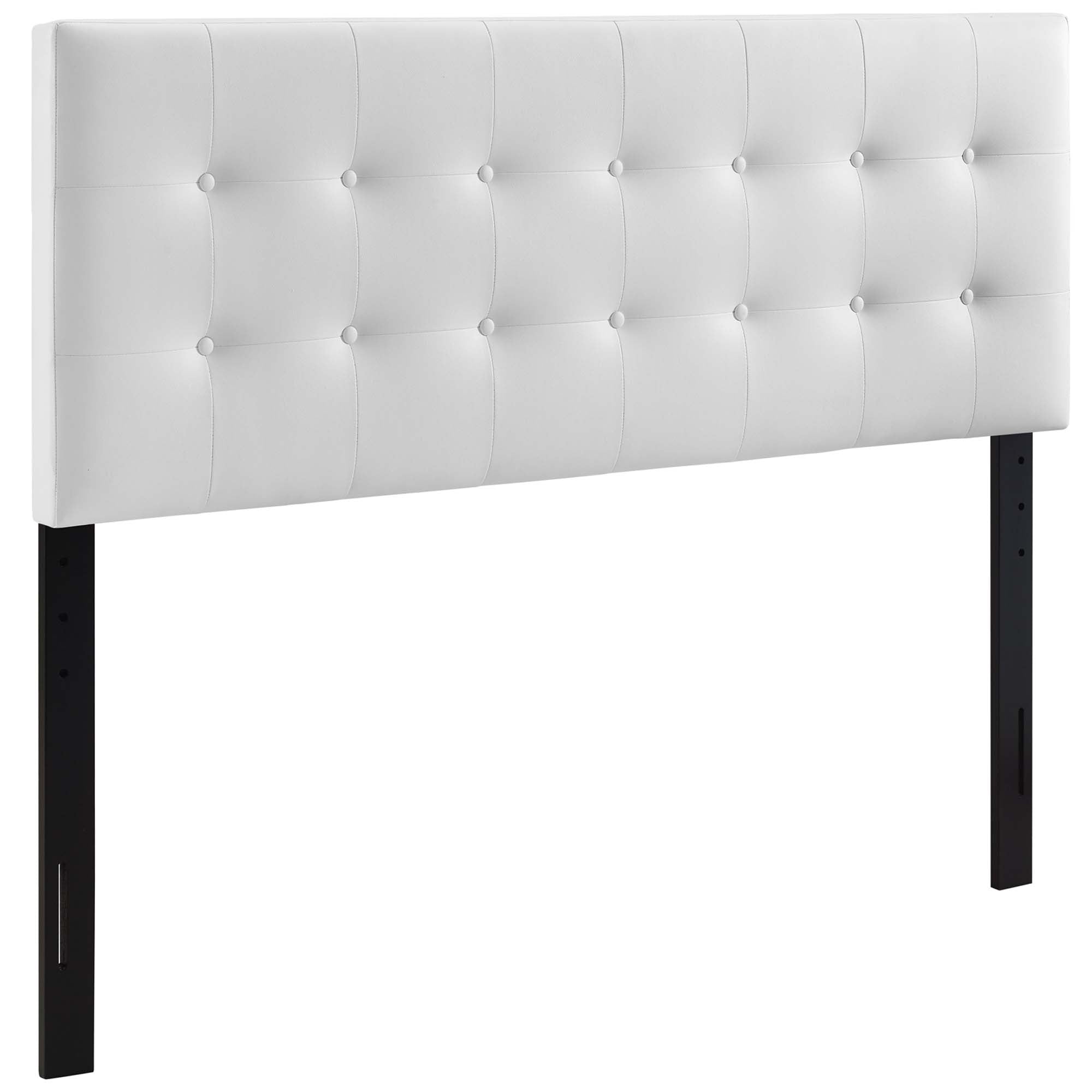 Emily Upholstered Vinyl King Headboard, White