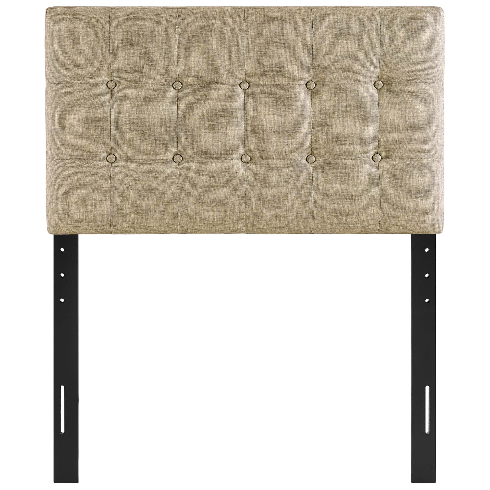 Emily Upholstered Fabric Twin Headboard, Beige