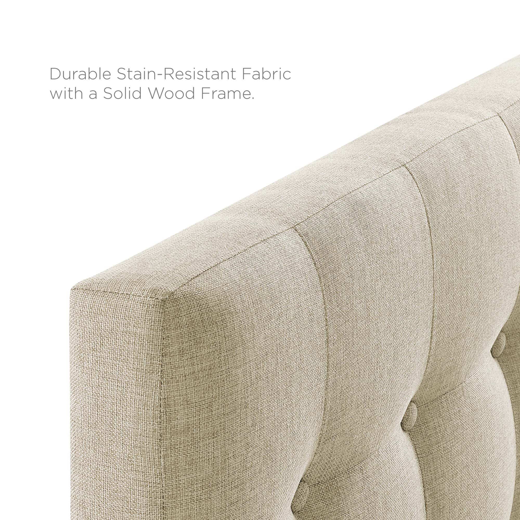 Emily Upholstered Fabric Twin Headboard, Beige