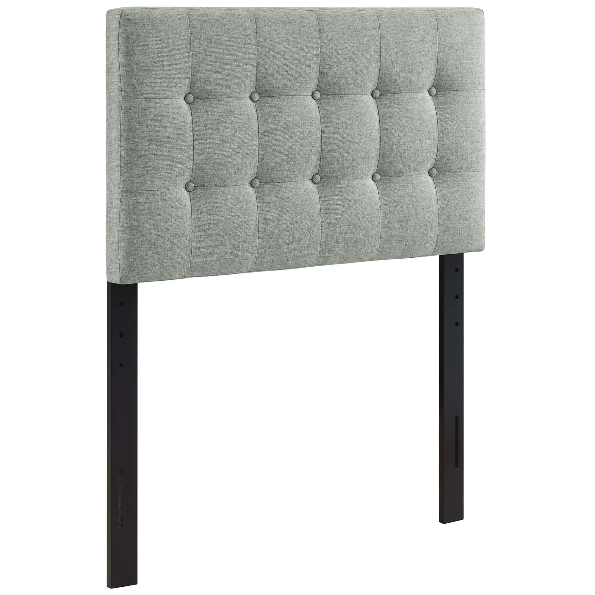 Emily Upholstered Fabric Twin Headboard, Gray