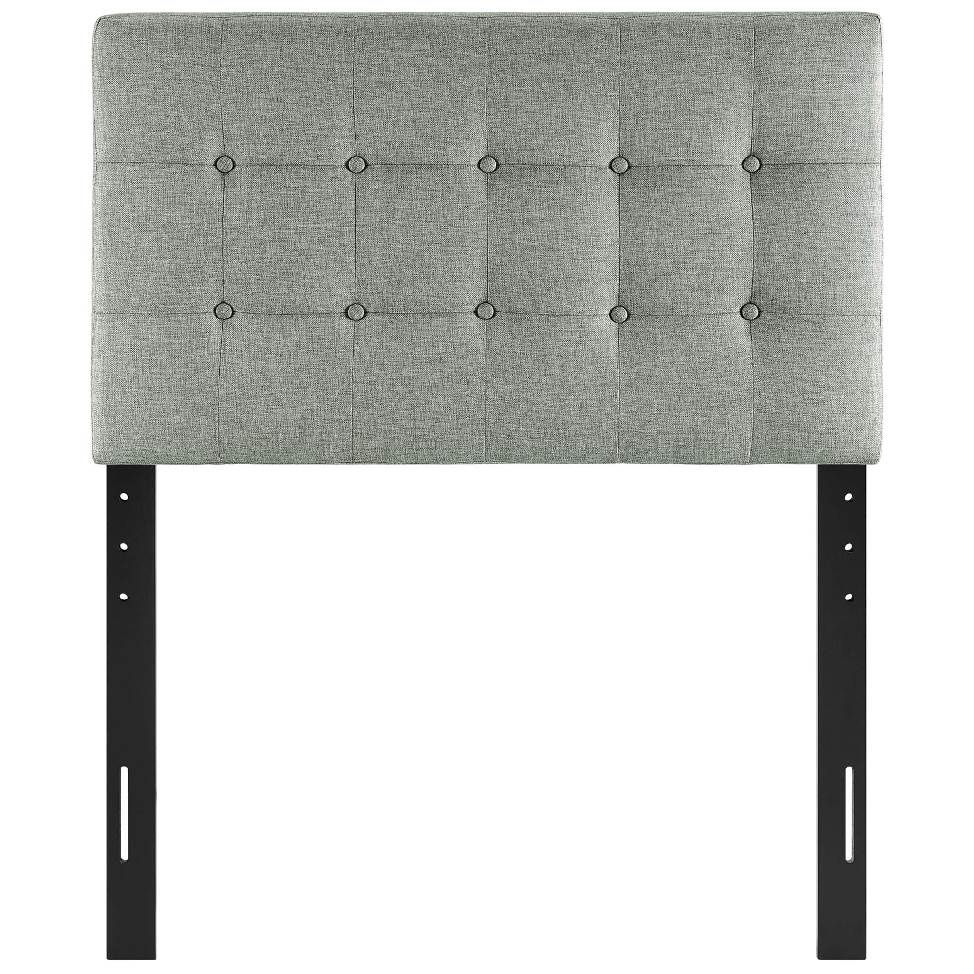 Emily Upholstered Fabric Twin Headboard, Gray