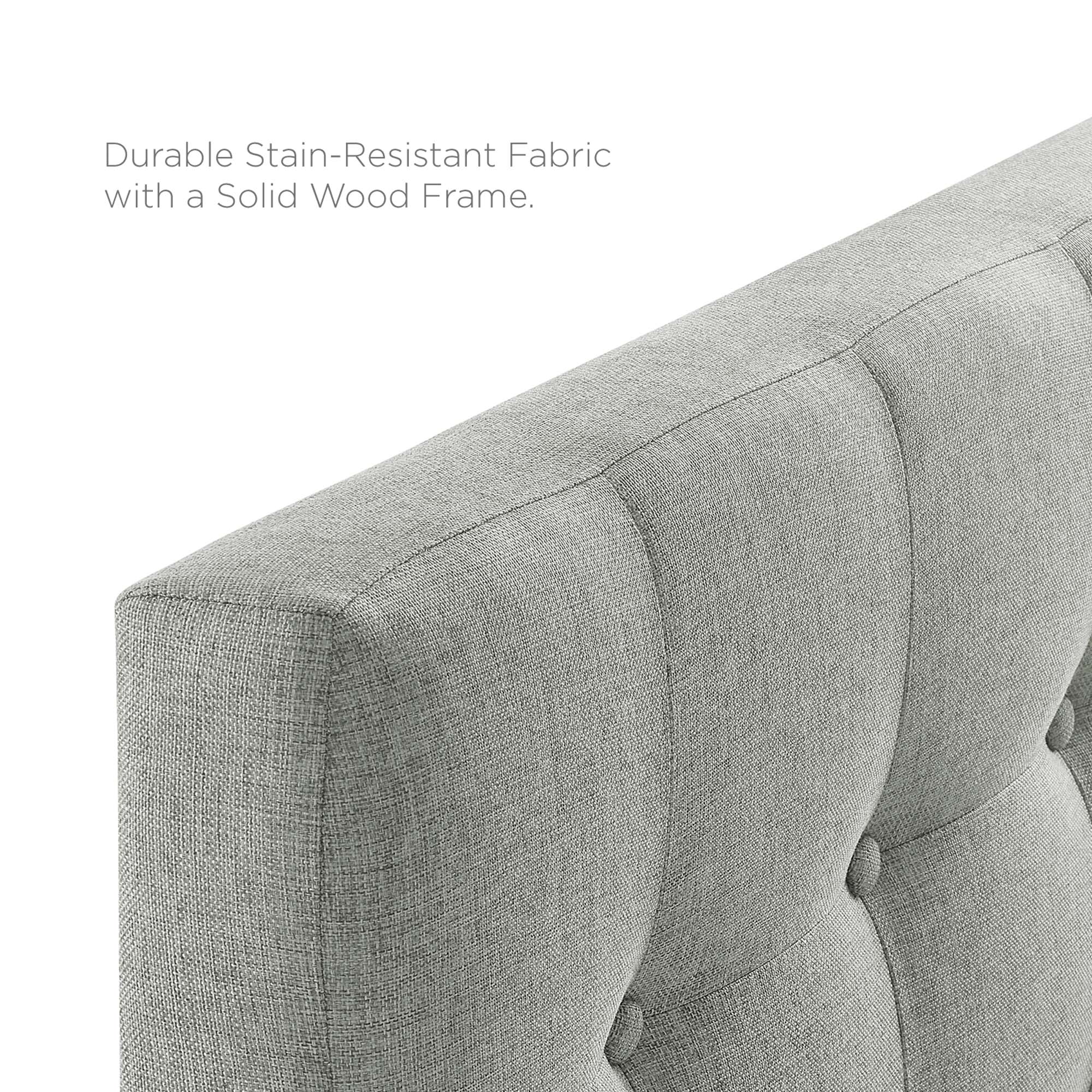 Emily Upholstered Fabric Twin Headboard, Gray