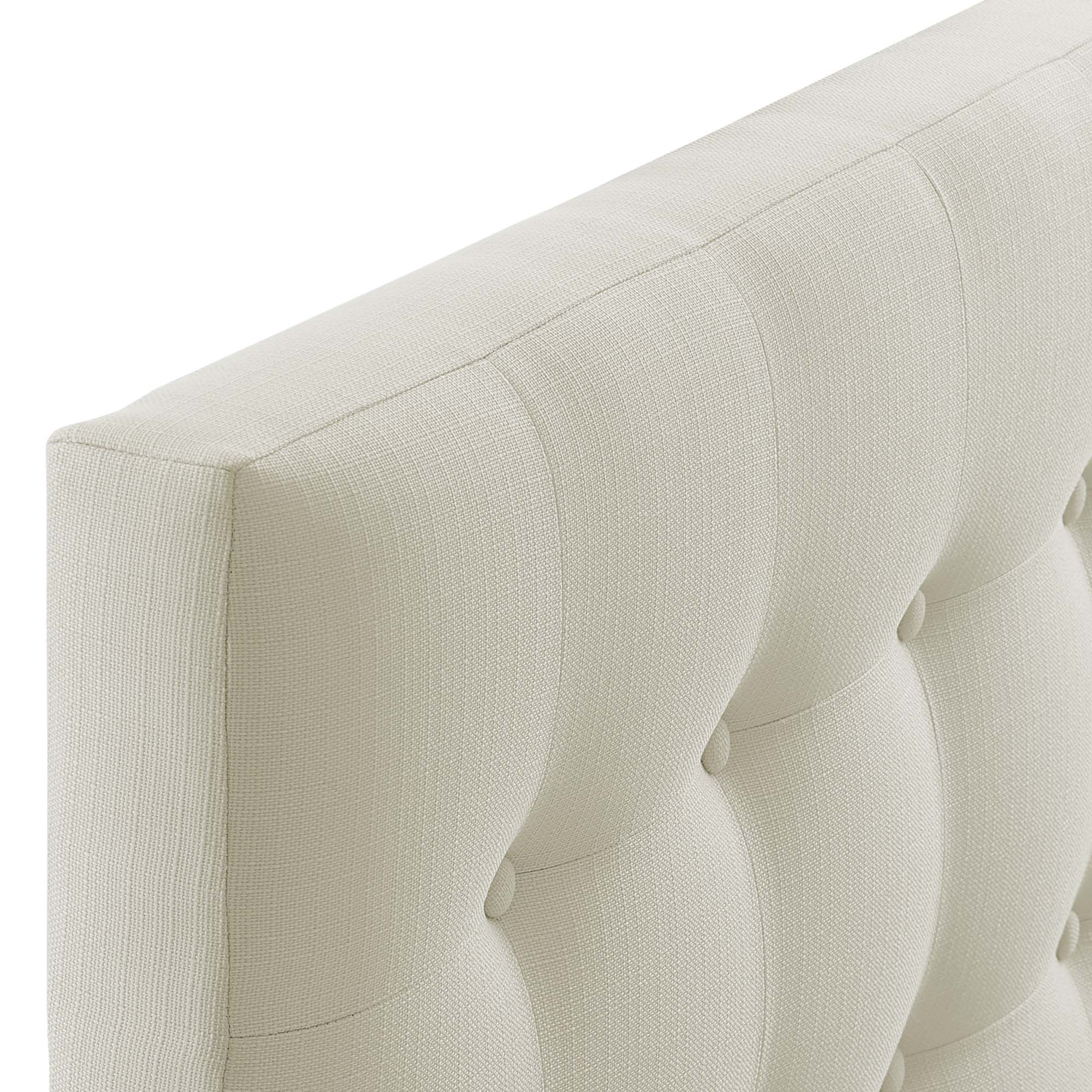 Emily Upholstered Fabric Twin Headboard, Ivory