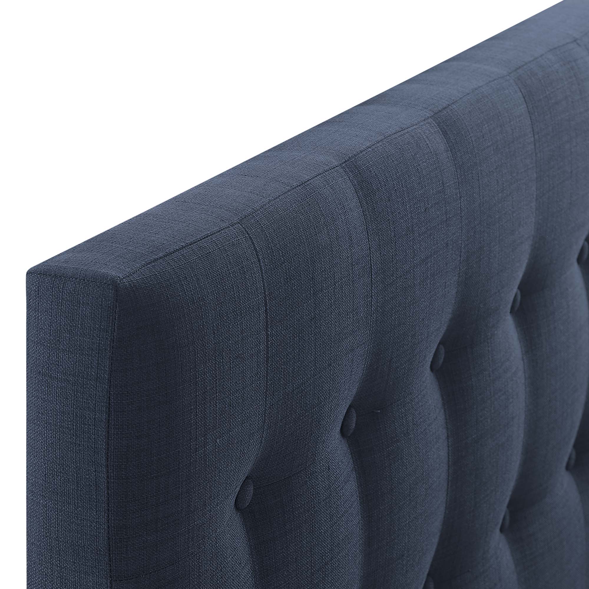 Emily Upholstered Fabric Twin Headboard, Navy
