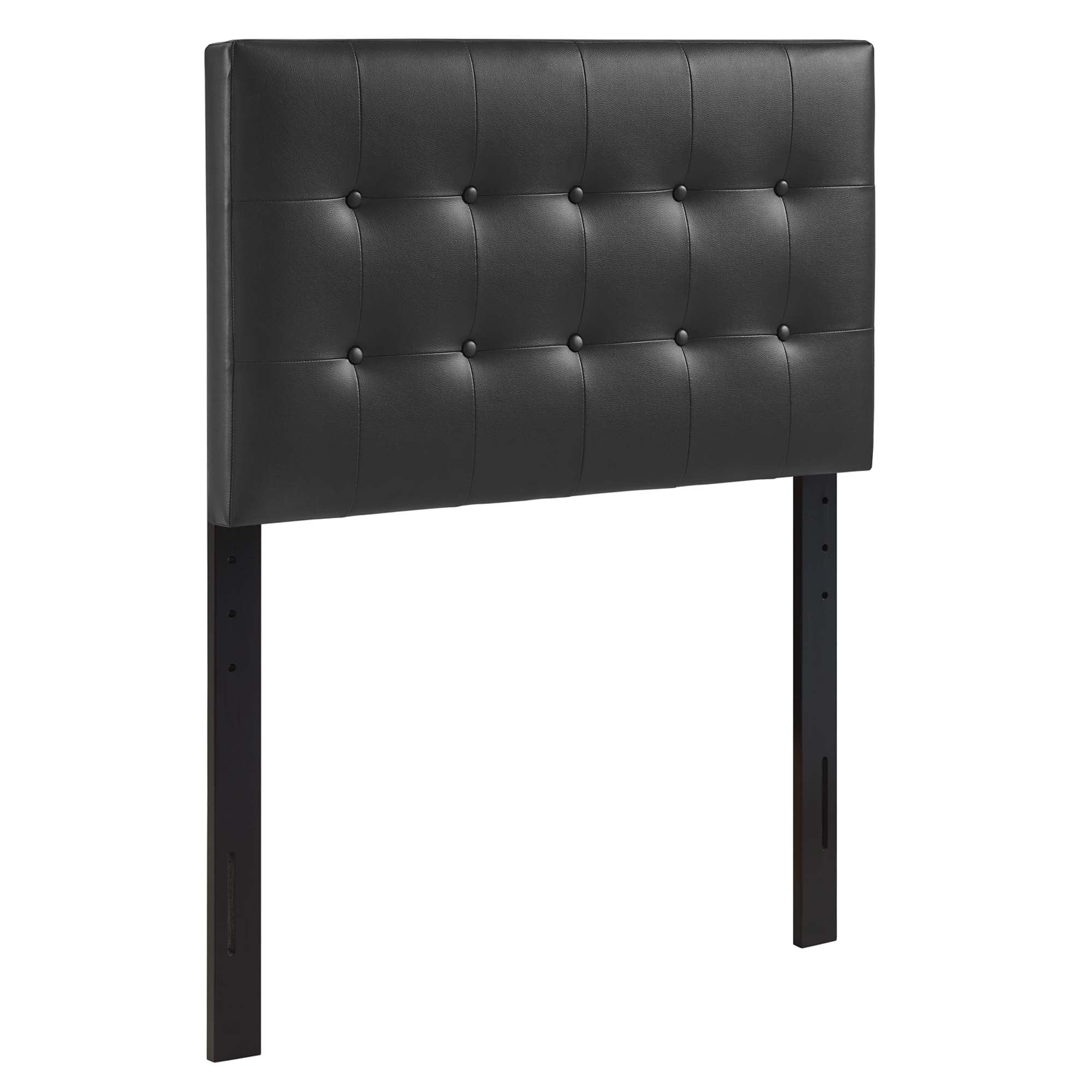 Emily Upholstered Vinyl Twin Headboard, Black