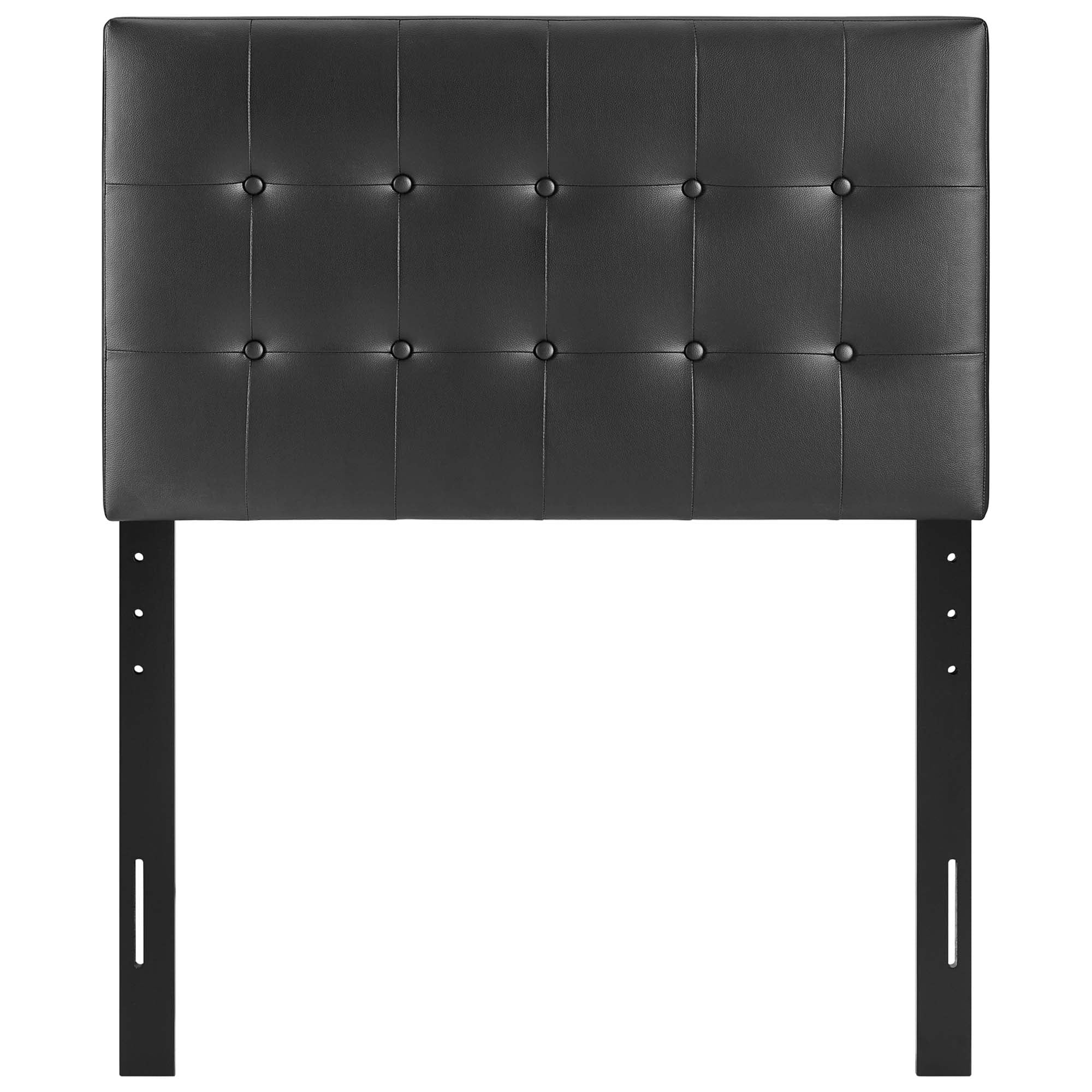 Emily Upholstered Vinyl Twin Headboard, Black