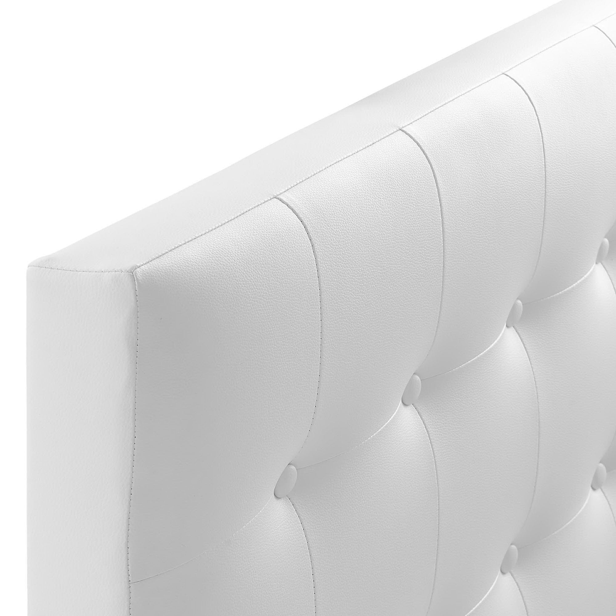 Emily Upholstered Vinyl Twin Headboard, White