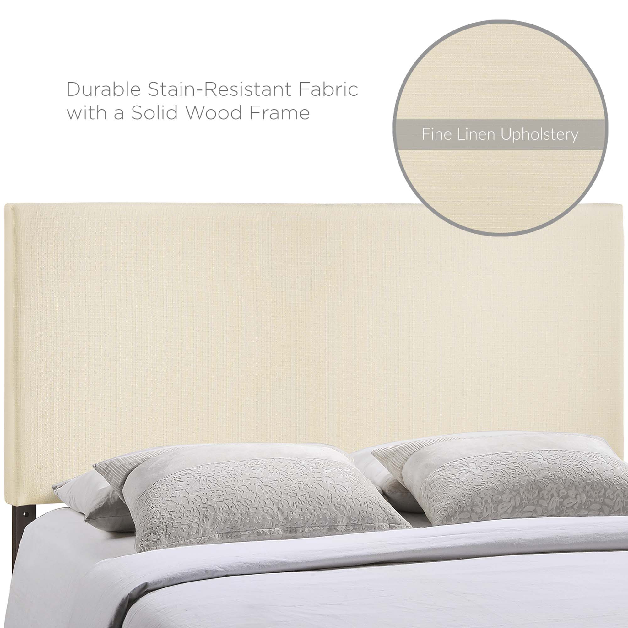 Region Upholstered Queen Headboard, Ivory