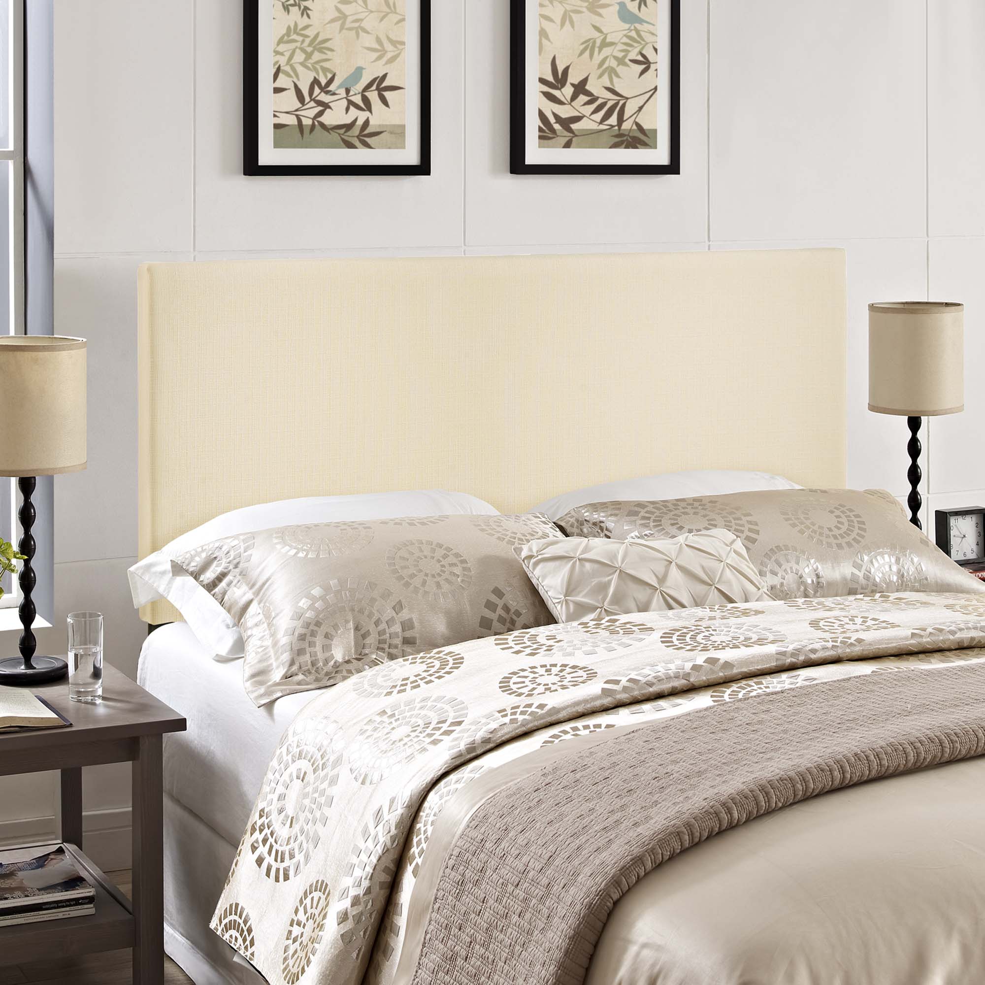 Region Upholstered Queen Headboard, Ivory
