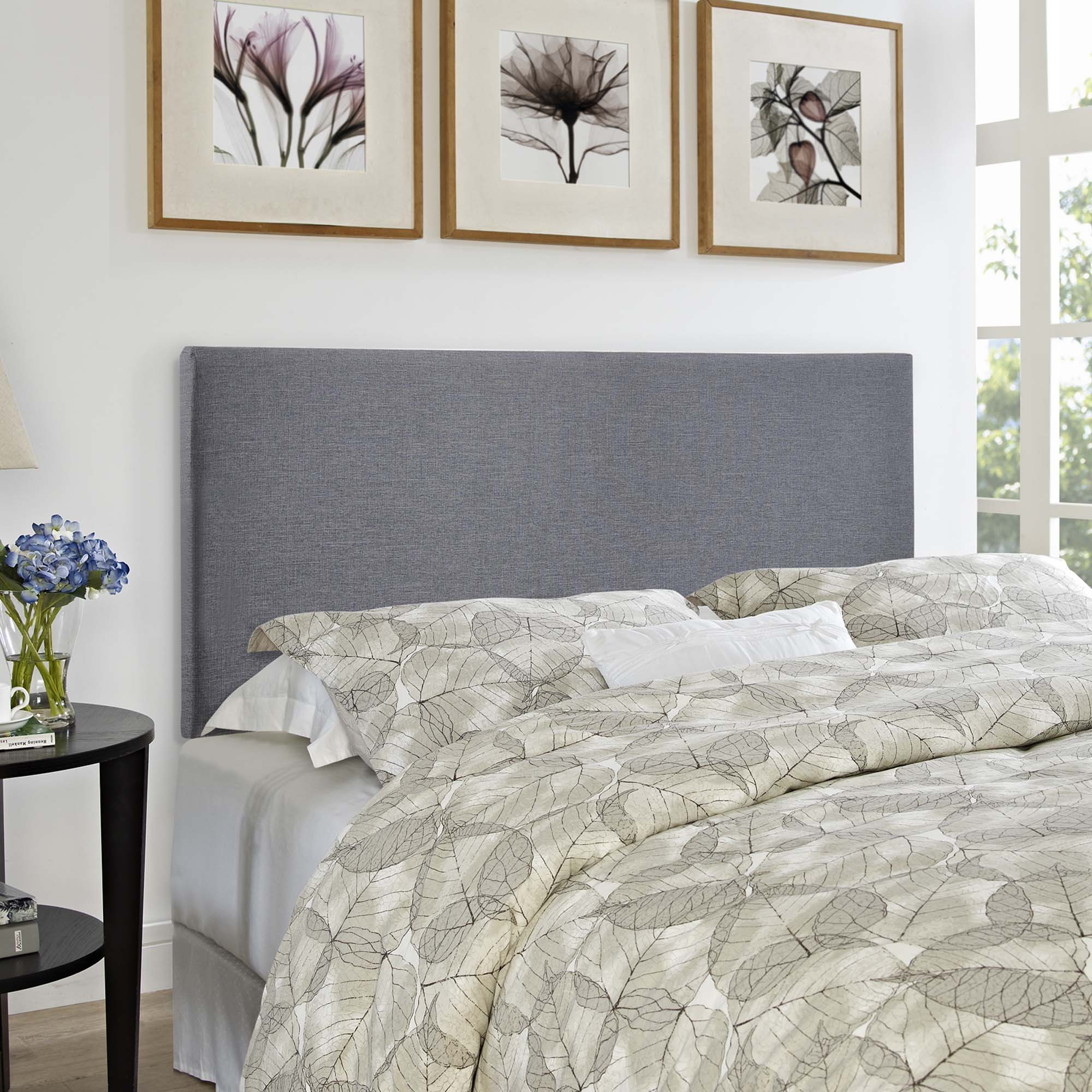 Region Upholstered Queen Headboard, Smoke