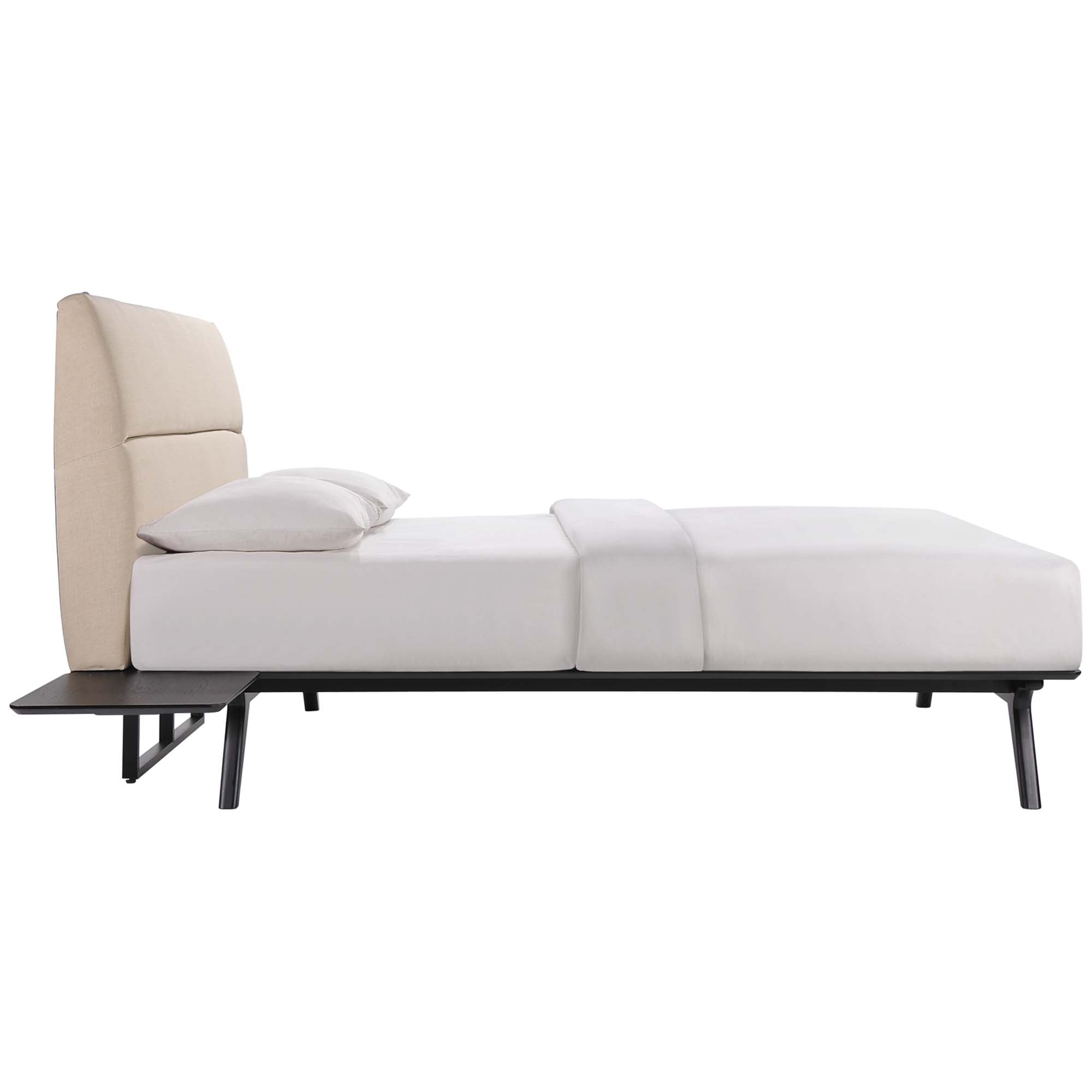 Orna Addison Queen Bedroom Set – 3-Piece Wood Frame Bed with Beige Headboard & Matching Furniture