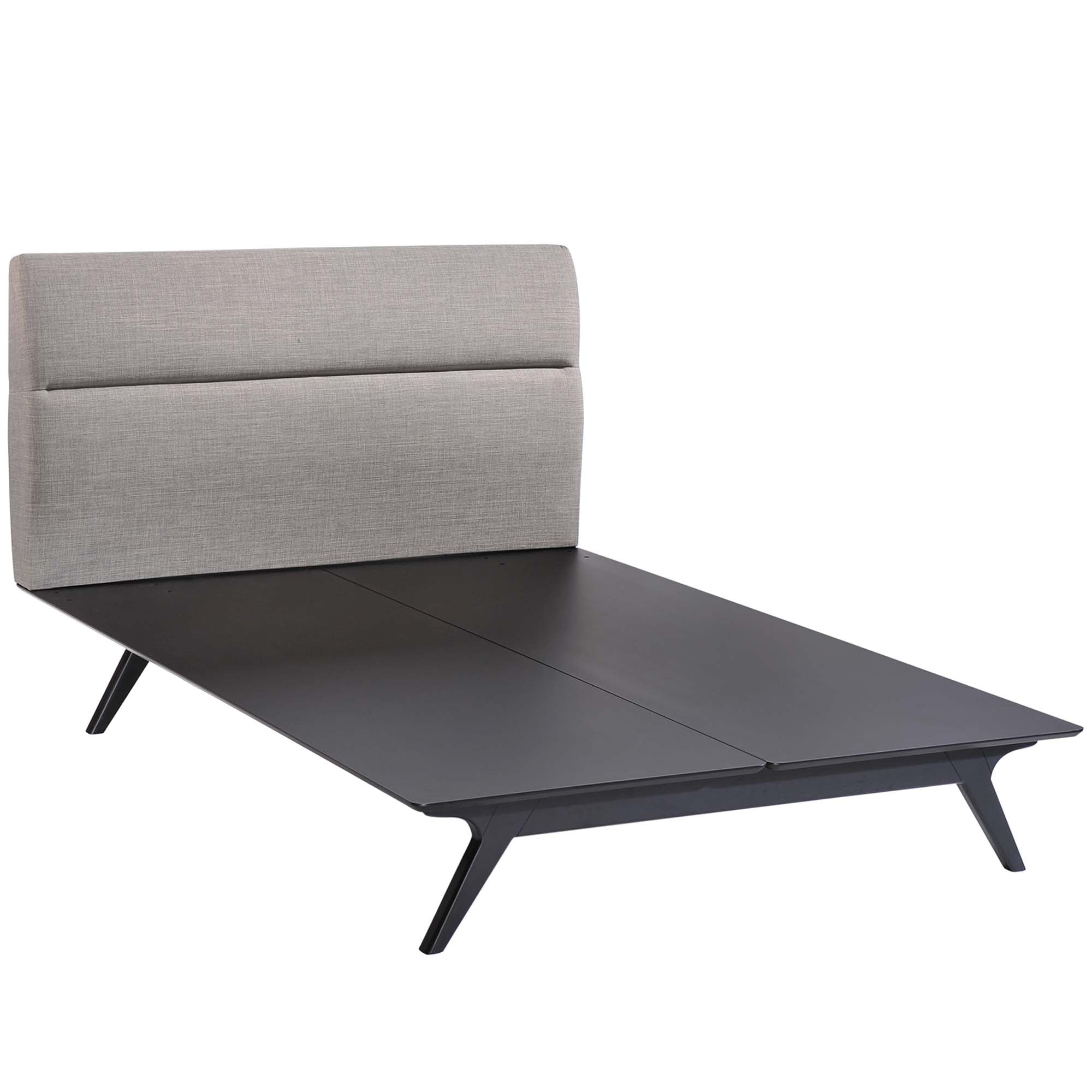 Orna Addison Full Black Grey Upholstered Bed – Modern Two-Tone Platform Design