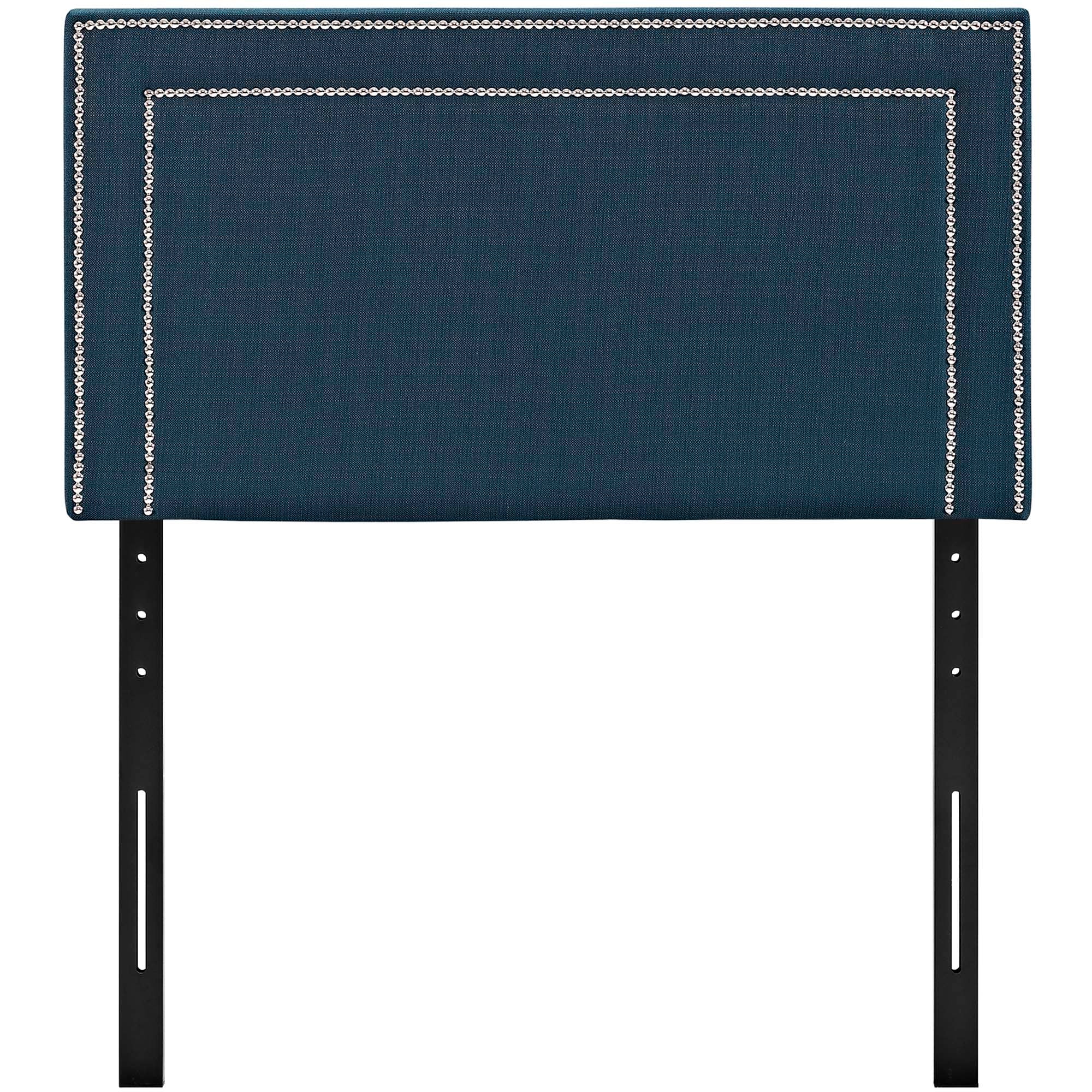 Jessamine Upholstered Fabric Twin Headboard, Azure