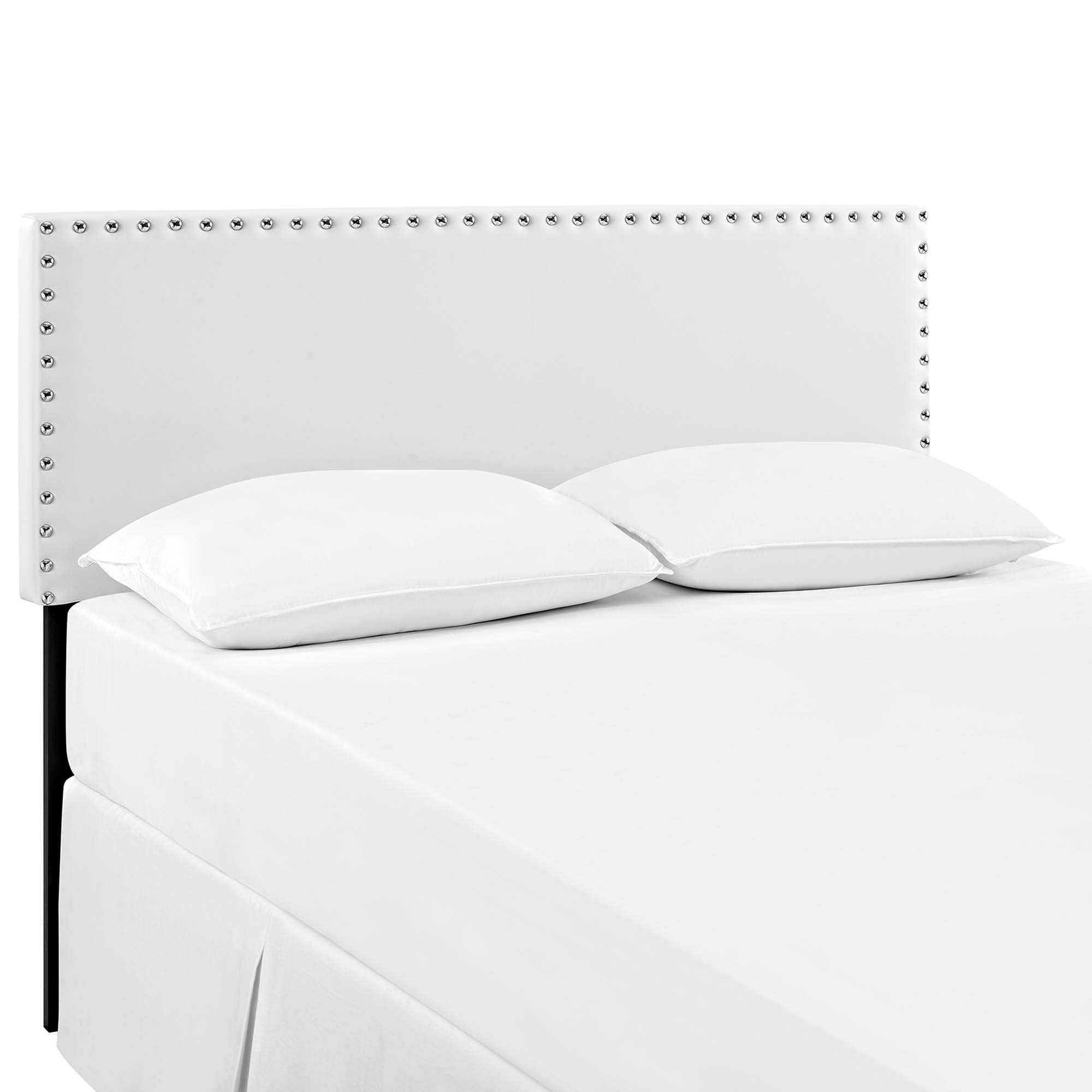 Phoebe Upholstered Vinyl Full Headboard, White