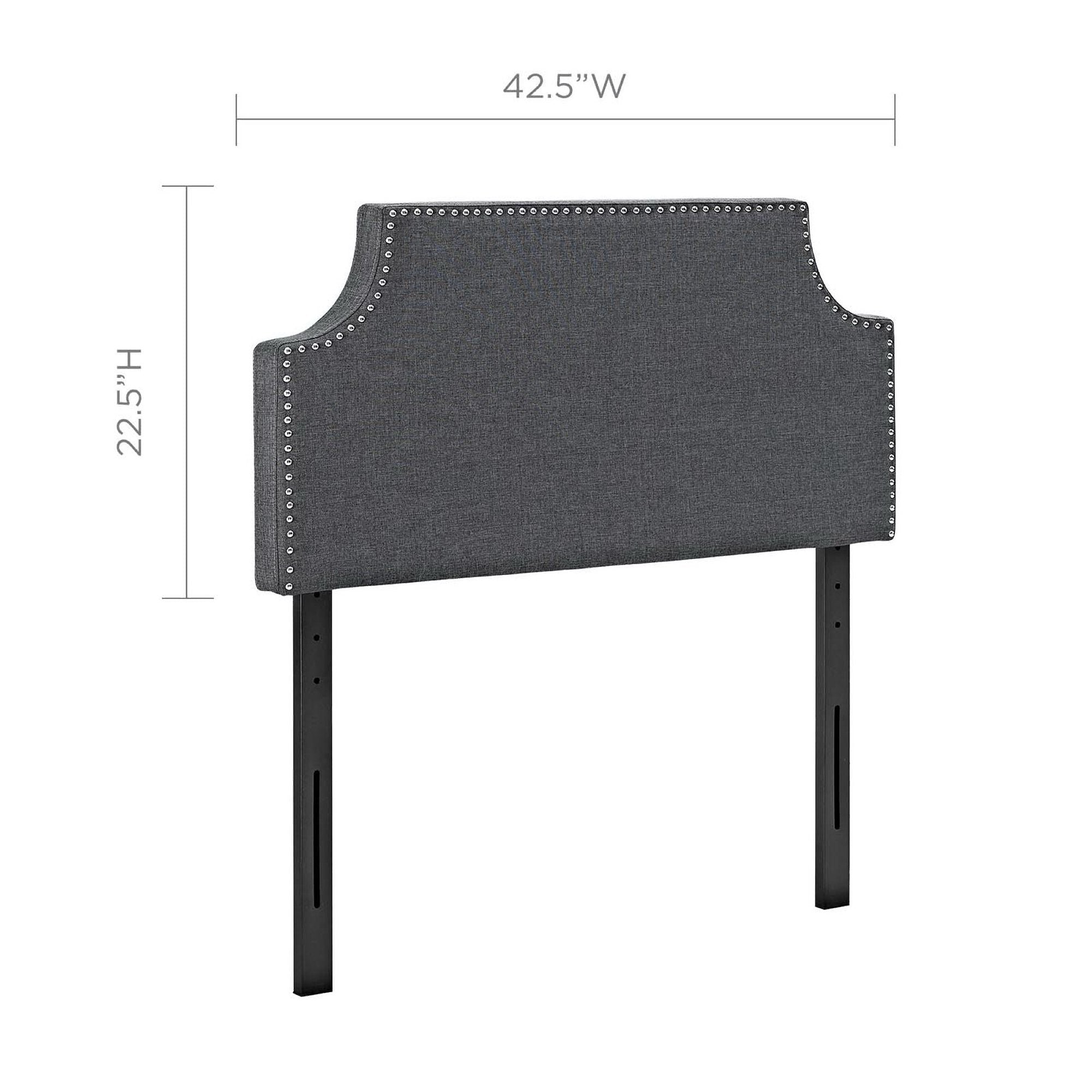 Laura Upholstered Fabric Twin Headboard, Gray