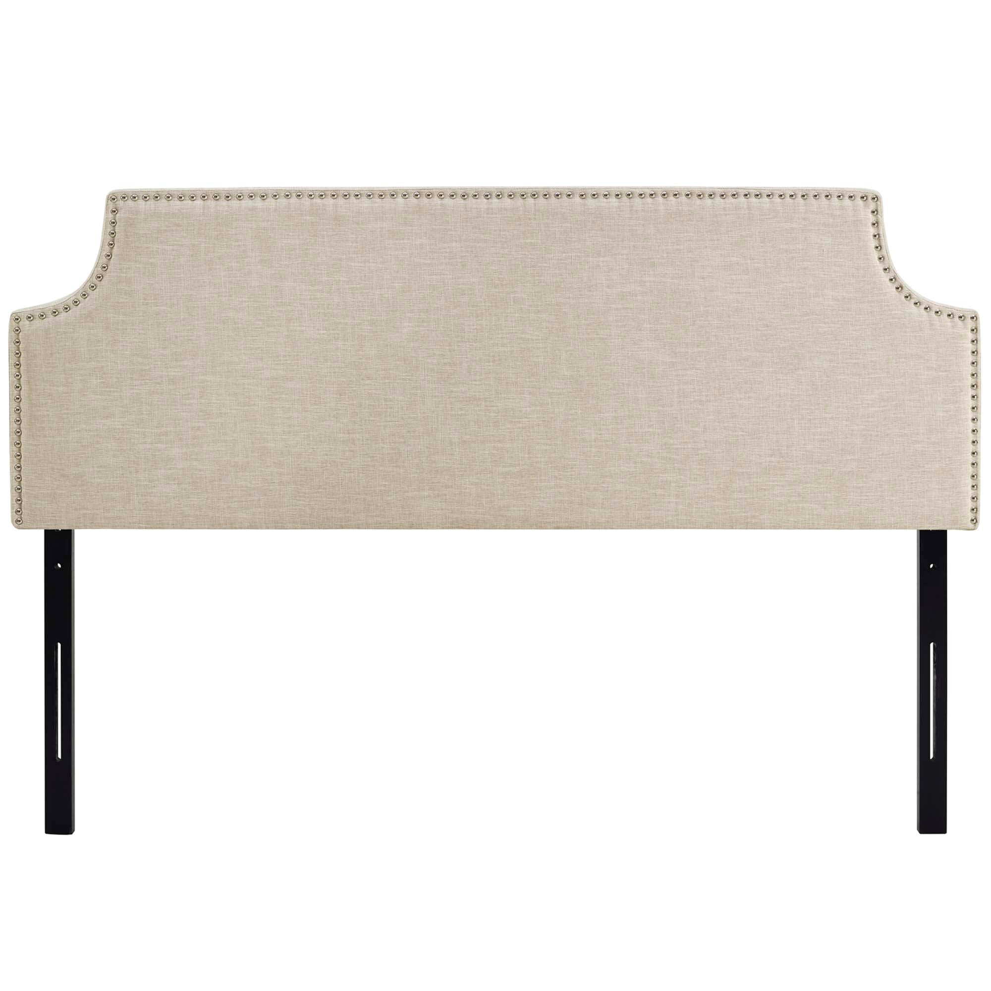 Laura Upholstered Fabric Queen Headboard, Beige