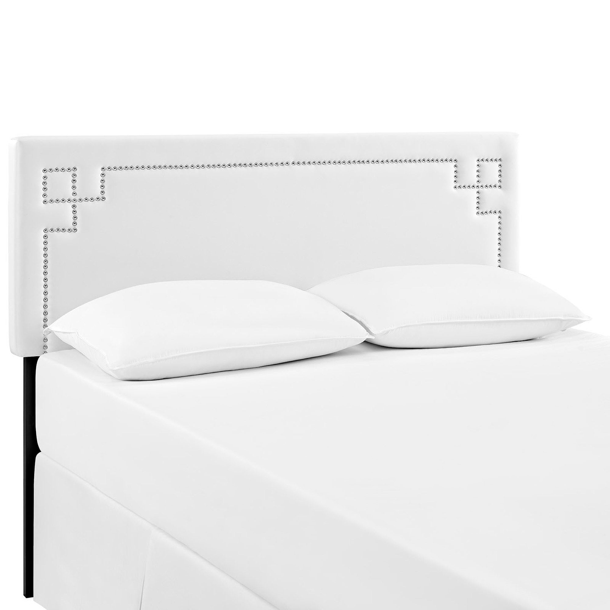 Josie Upholstered Vinyl Queen Headboard, White